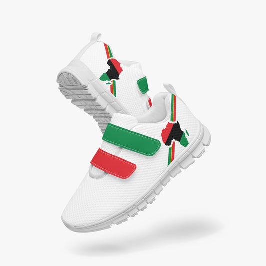 Africa Pride Kid's Lightweight Velcro Mesh Sneaker - White