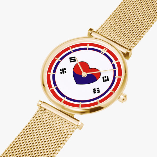 South Korea Love Ultra Thin Women's Quartz Watch - Gold / Rose Gold / Silver
