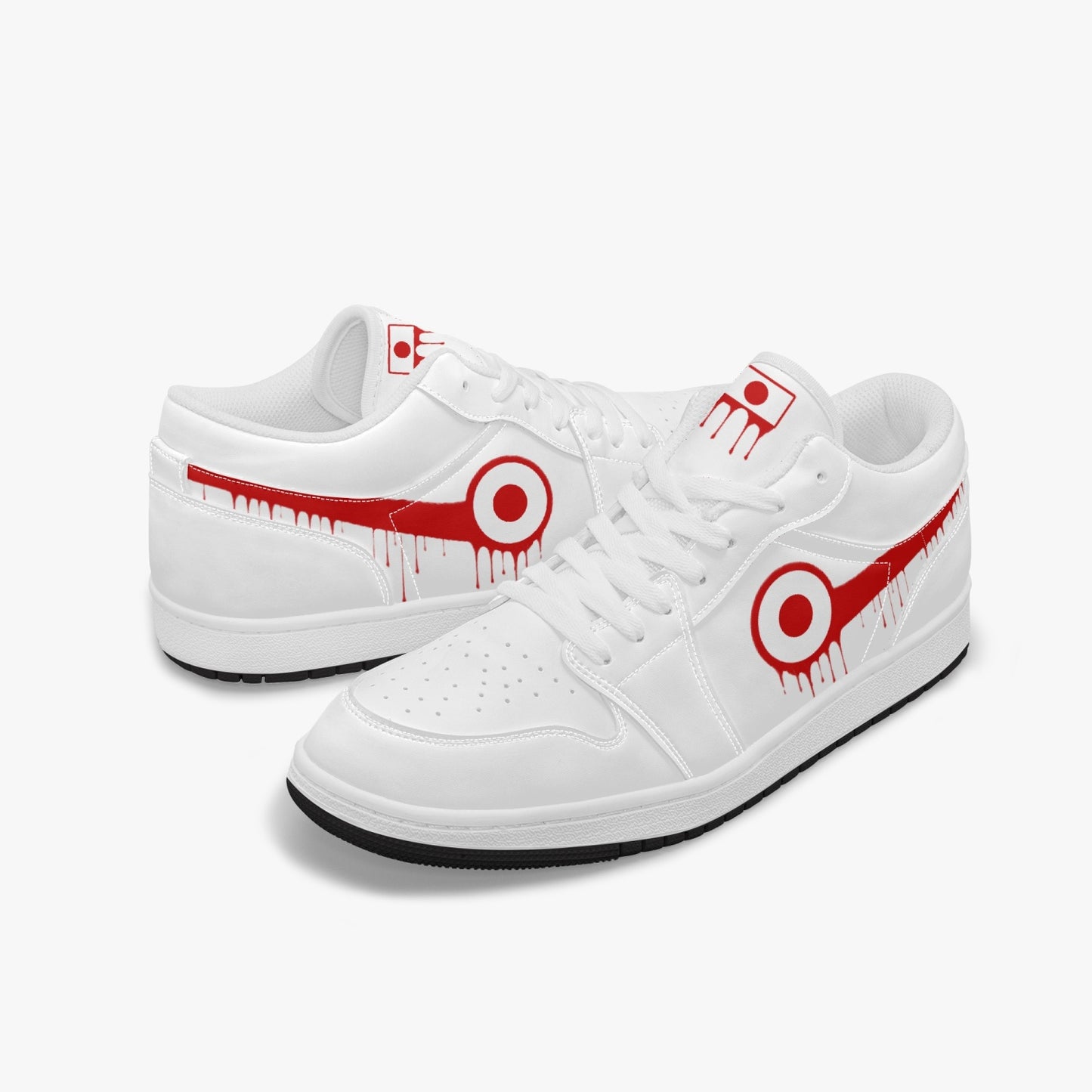 Air Japan Red Drip / White Low Tops (Black Sole) - Men's & Women's