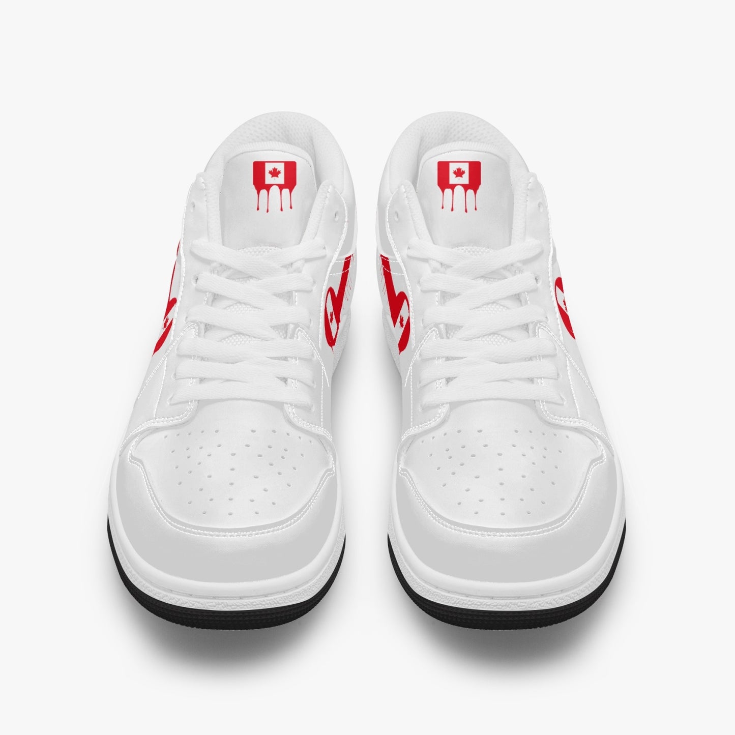 Air Canada Red Drip / White Low Tops (Black Sole) - Men's & Women's