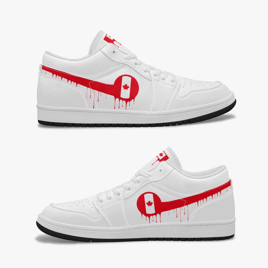 Air Canada Red Drip / White Low Tops (Black Sole) - Men's & Women's