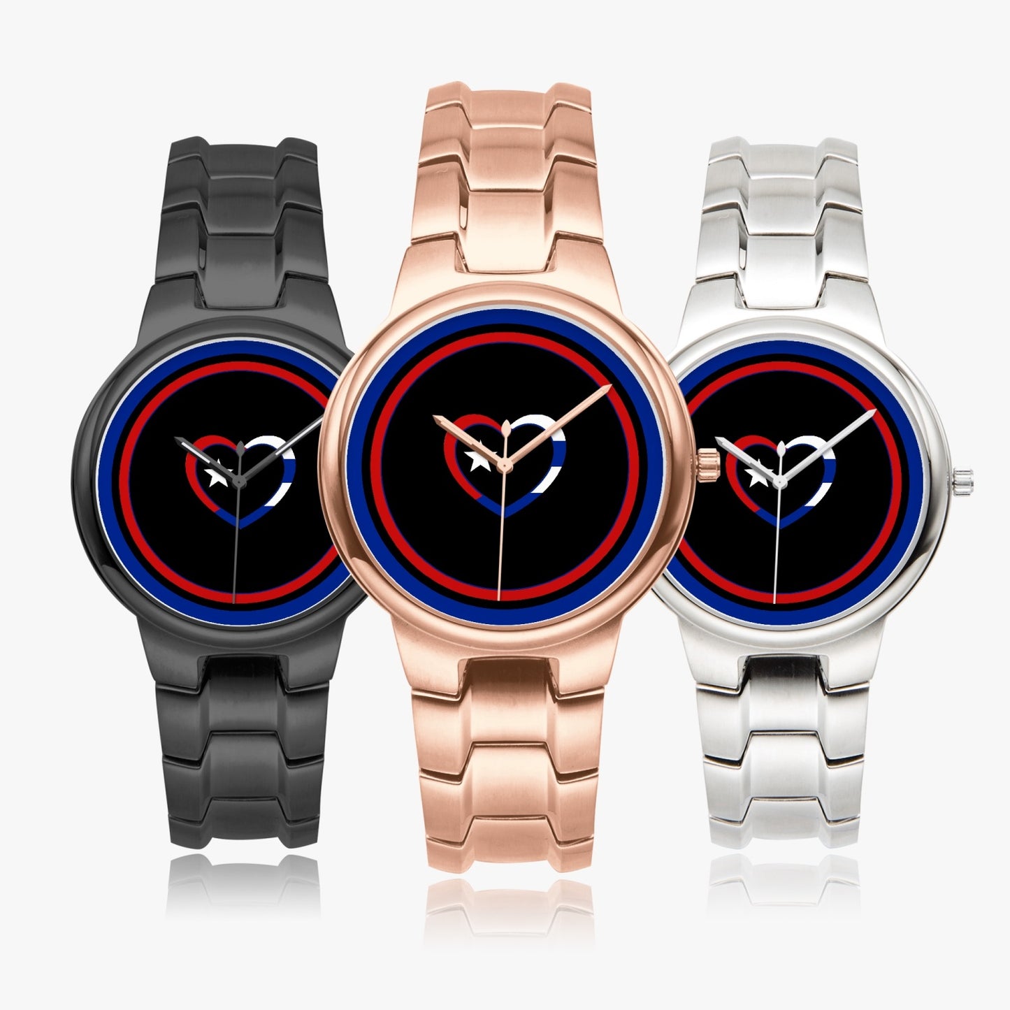 Cuba Love Stainless Steel Luxury Women's Watch - Rose Gold / Silver / Black