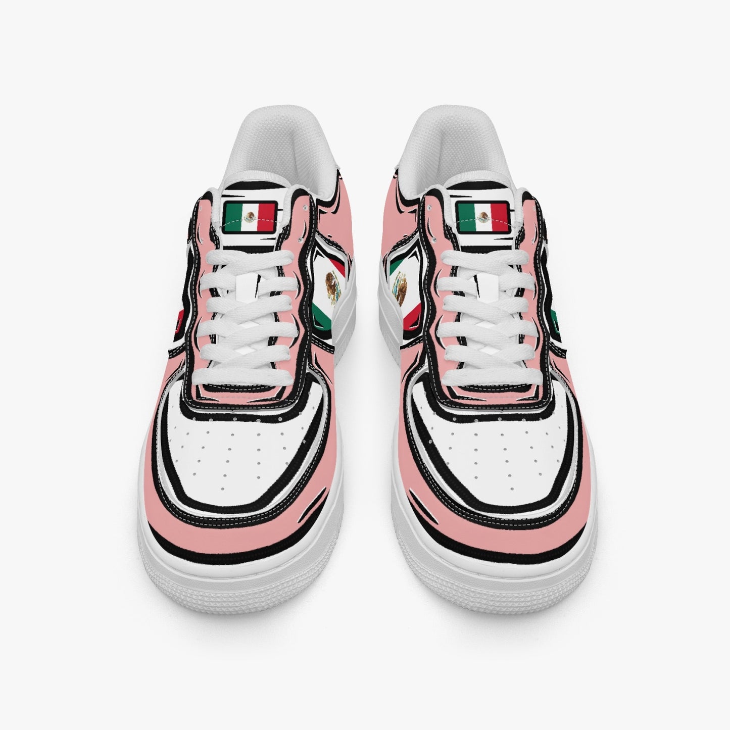 Mexico Cartoon Force 1 Low Tops (Pink) - Men's & Women's