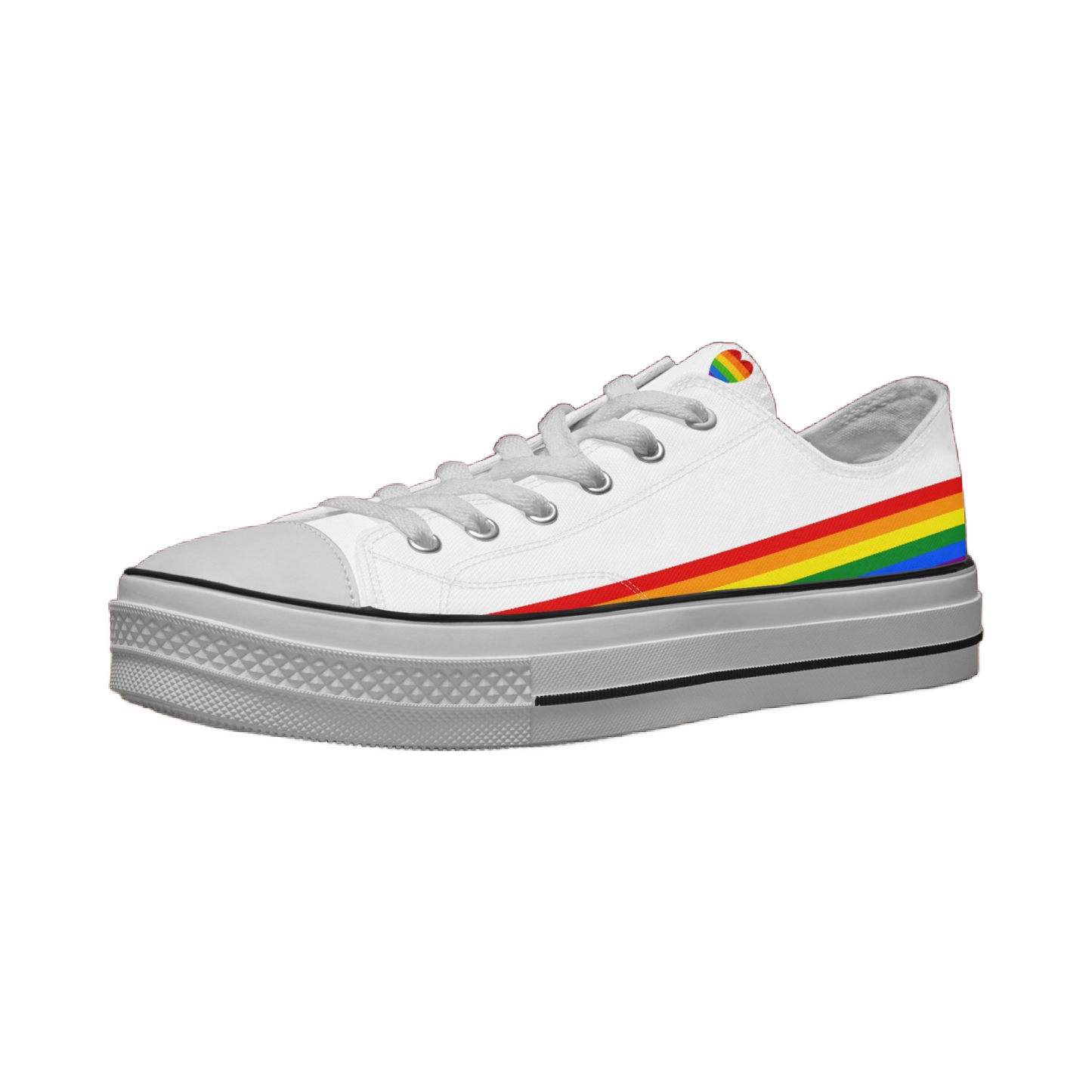 Rainbow Pride Canvas Low Tops (White) - Men's & Women's