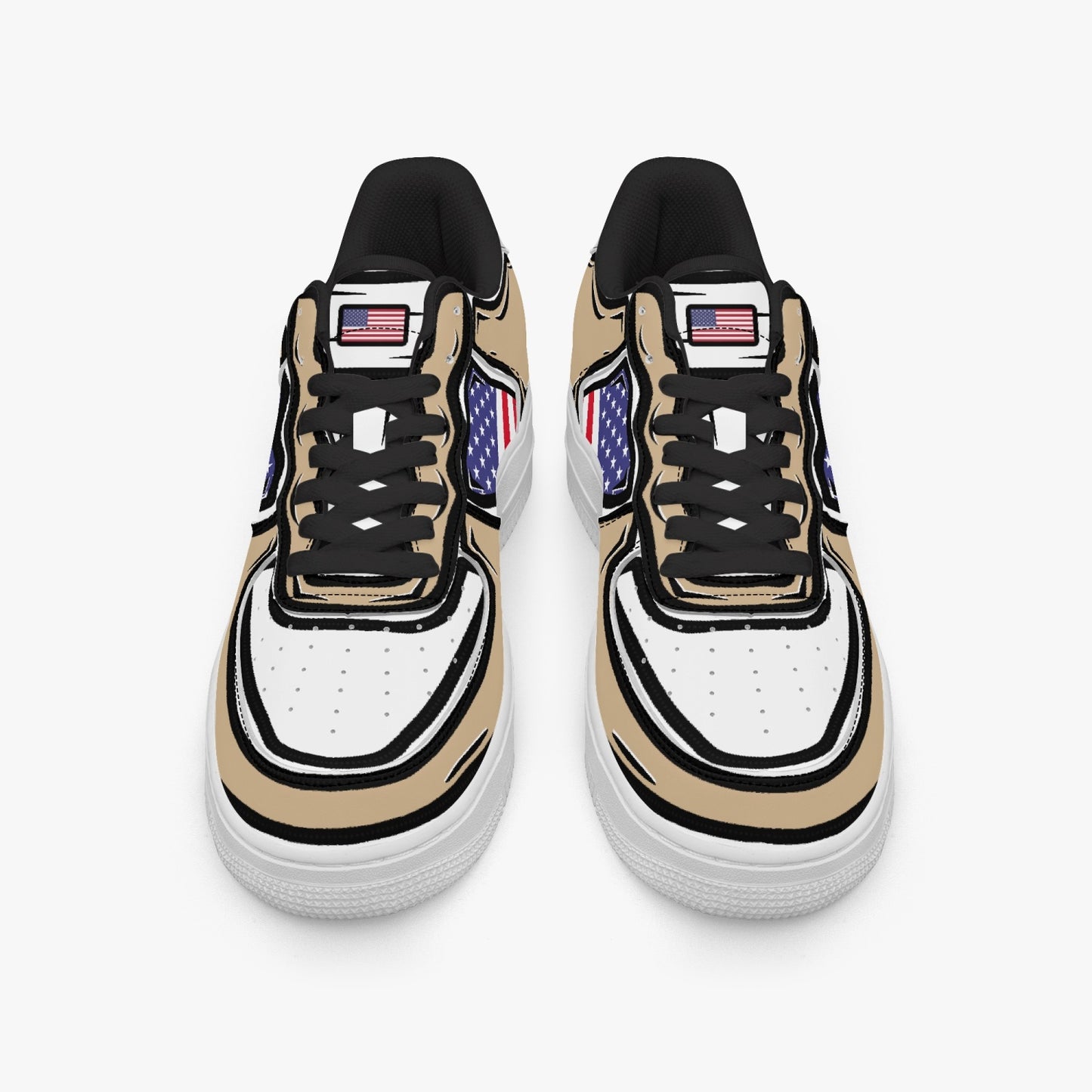 USA Cartoon Force 1 Low Tops (Tan) - Men's & Women's