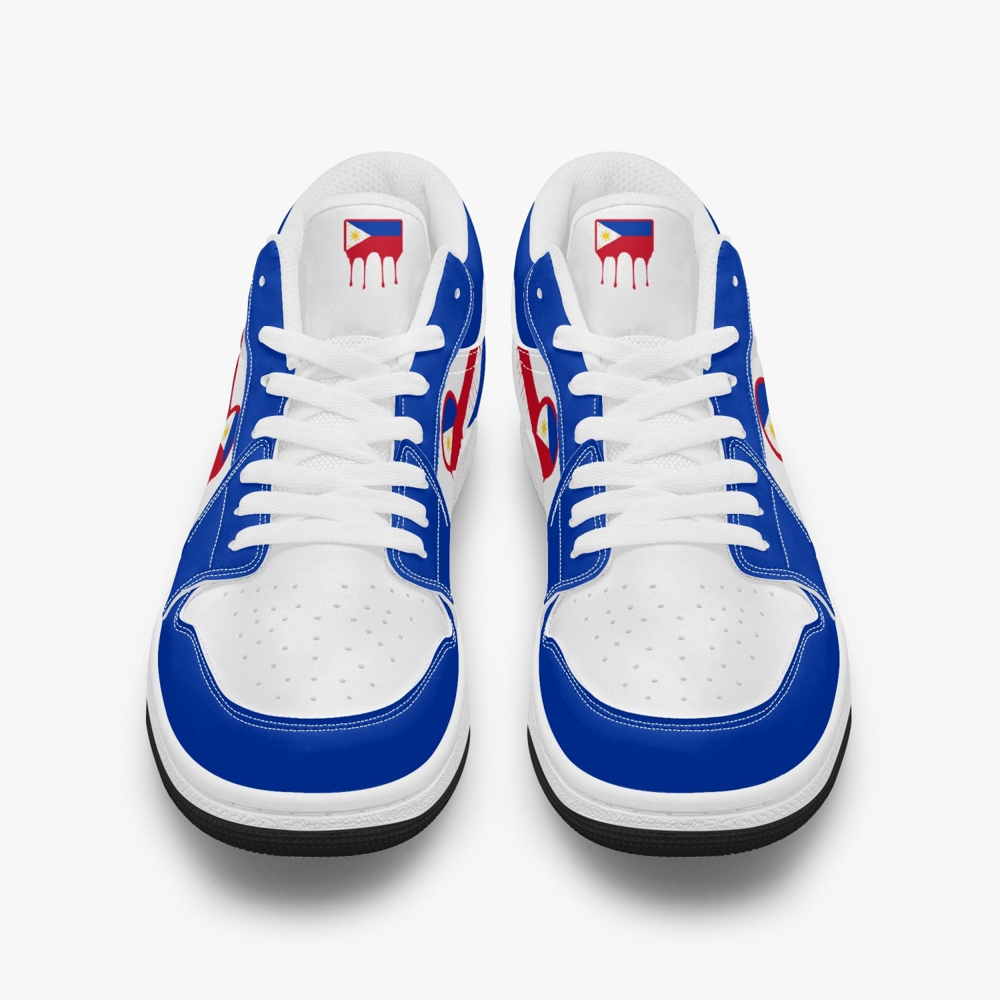 Air Philippines Red Drip / Blue & White Low Tops (Black Sole) - Men's & Women's