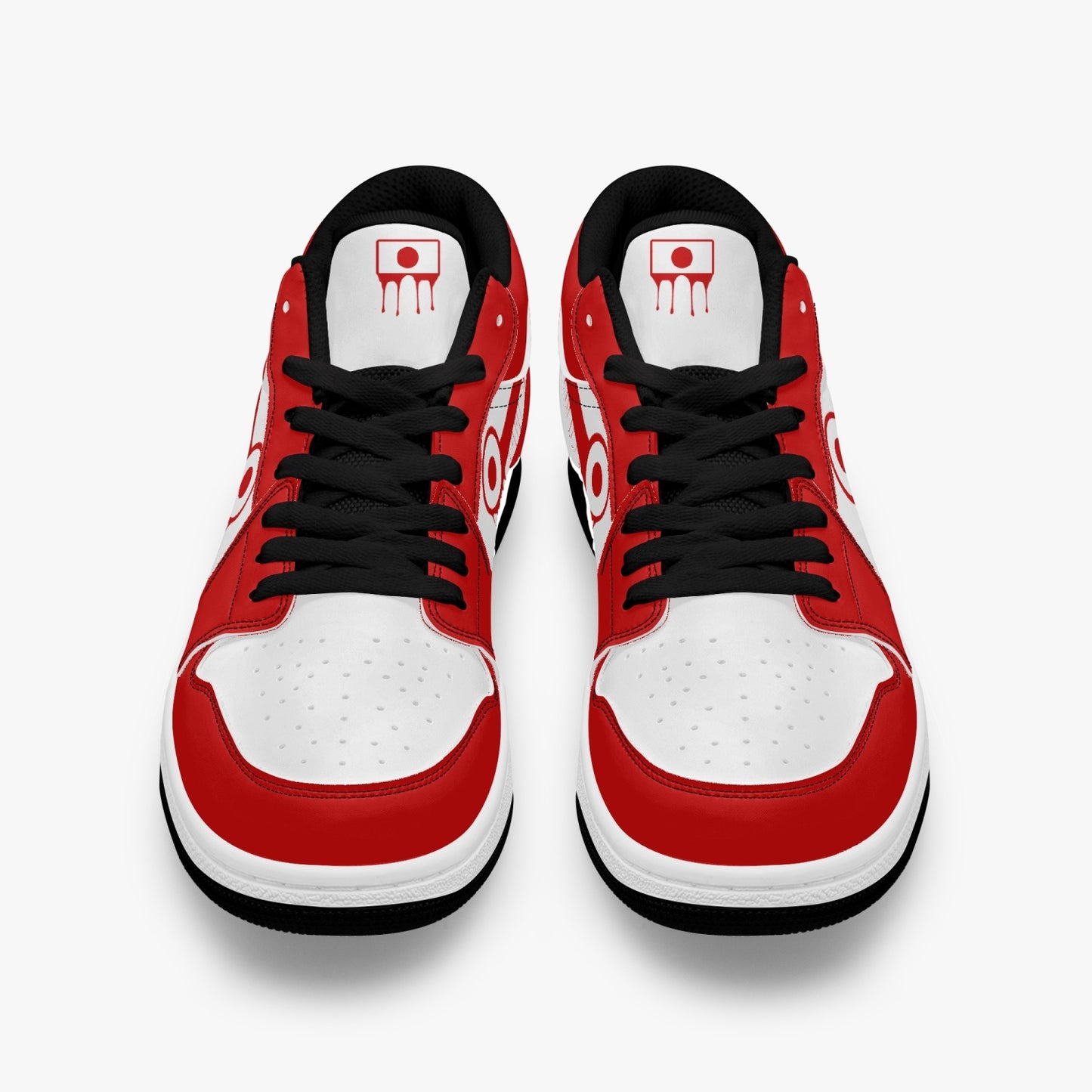 Air Japan Red Drip / Red & White Low Tops (Black Sole) - Men's & Women's