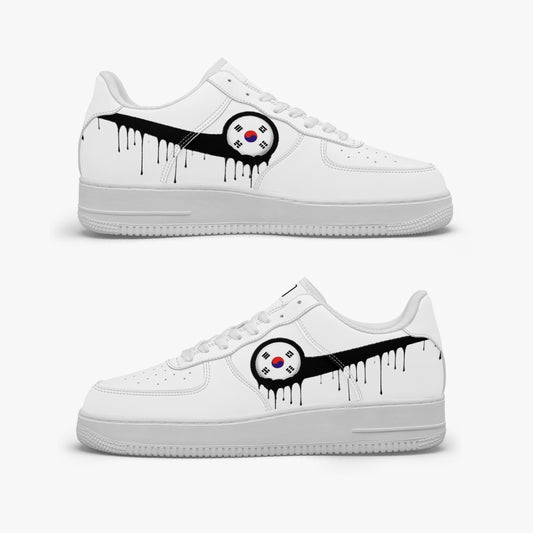South Korea Black Drip R-Force 1 Low Tops (White) - Men's & Women's