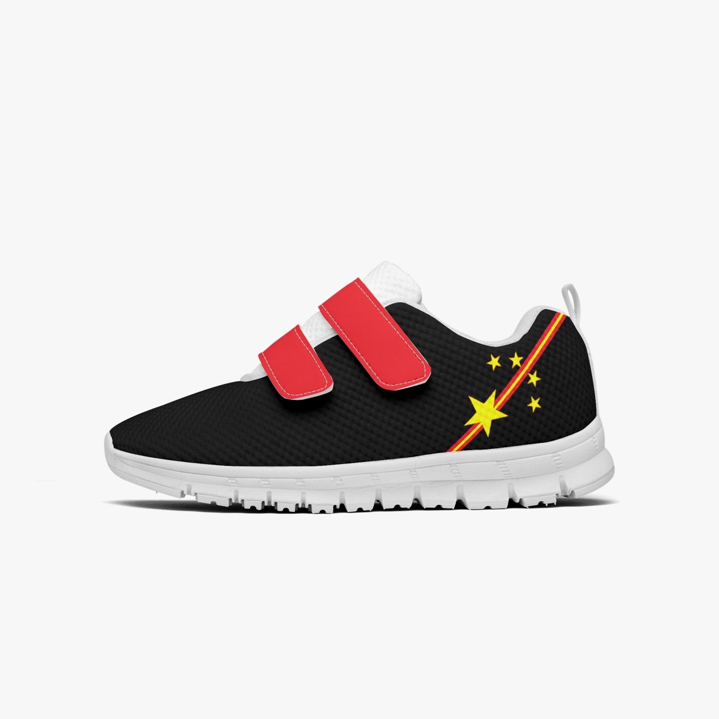 China Pride Kid's Lightweight Velcro Mesh Sneaker - Black