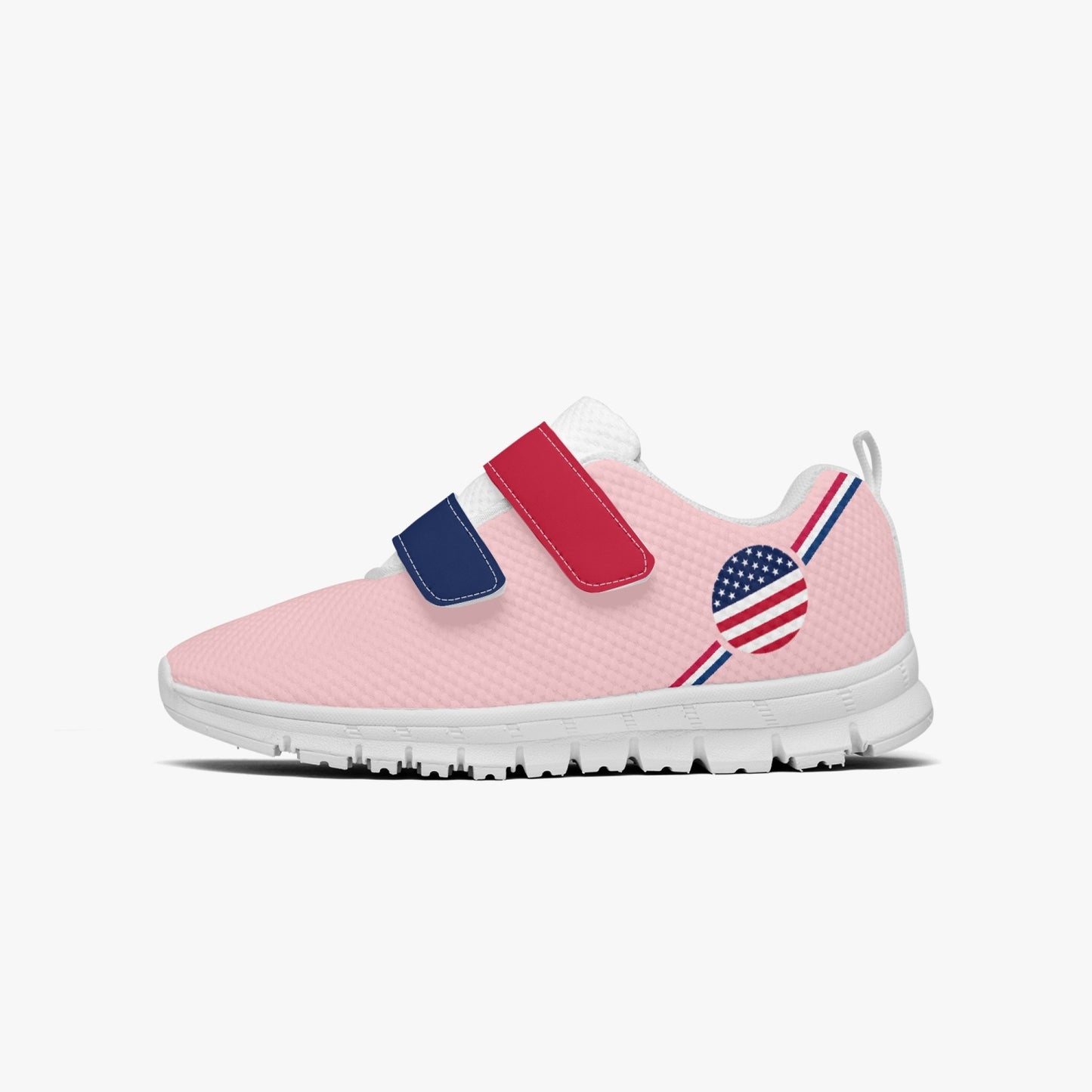 USA Pride Kid's Lightweight Velcro Mesh Sneaker - Pink