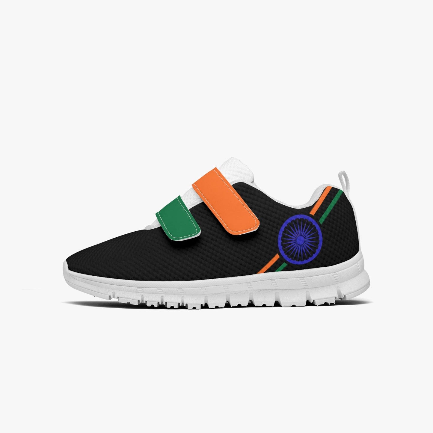 India Pride Kid's Lightweight Velcro Mesh Sneaker - Black
