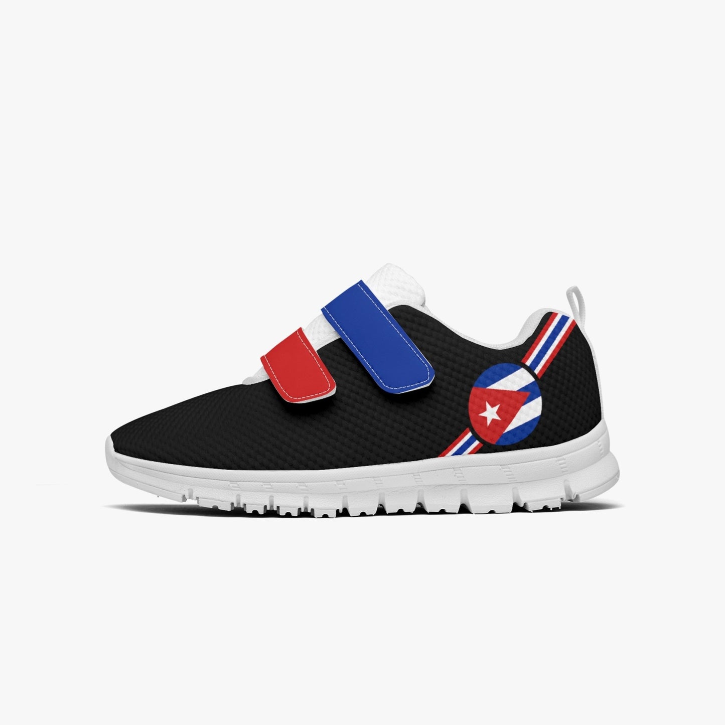 Cuba Pride Kid's Lightweight Velcro Mesh Sneaker - Black