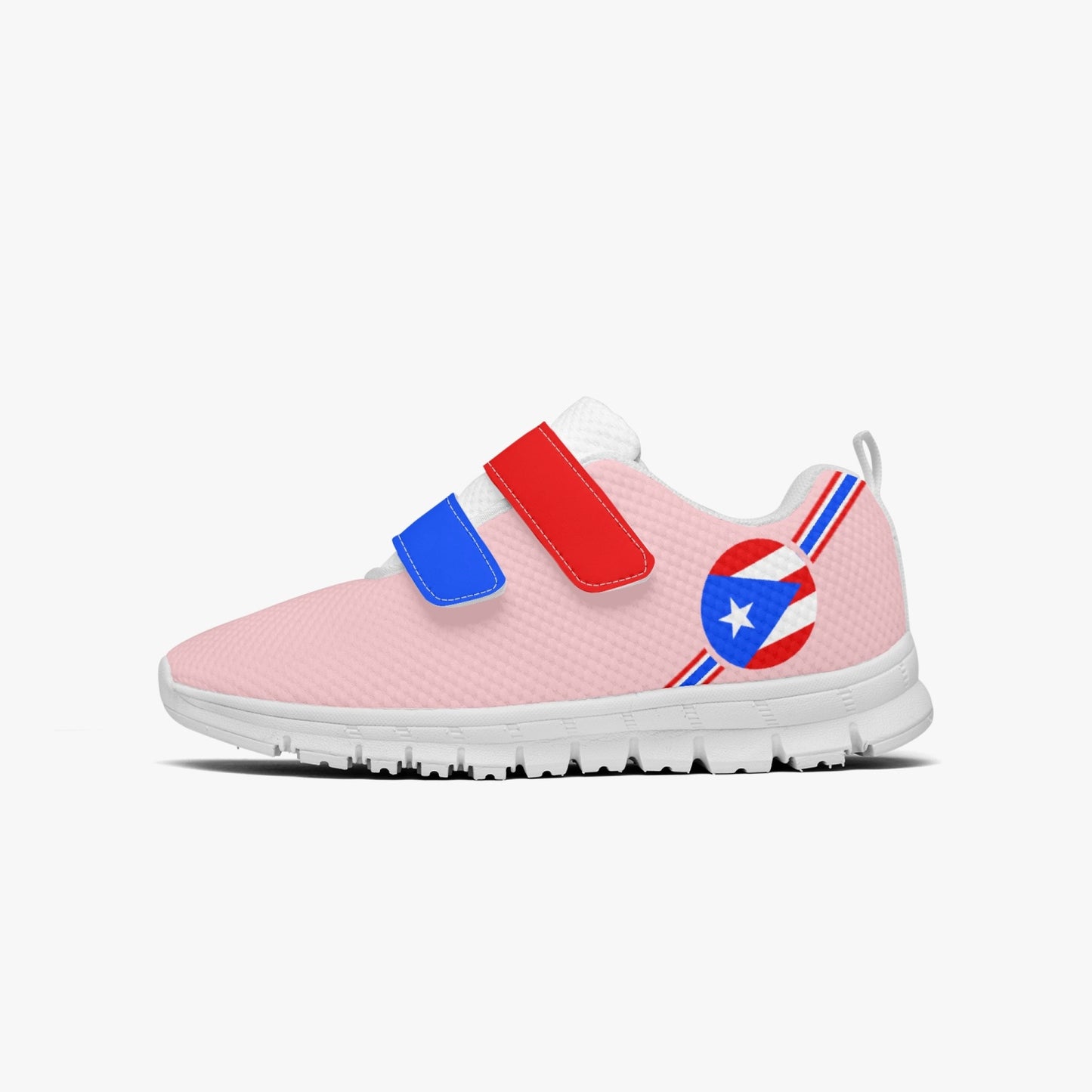 Puerto Rico Pride Kid's Lightweight Velcro Mesh Sneaker - Pink
