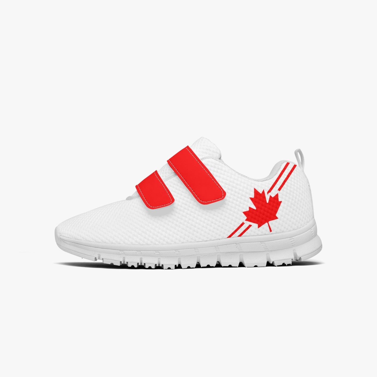 Canada Pride Kid's Lightweight Velcro Mesh Sneaker - White