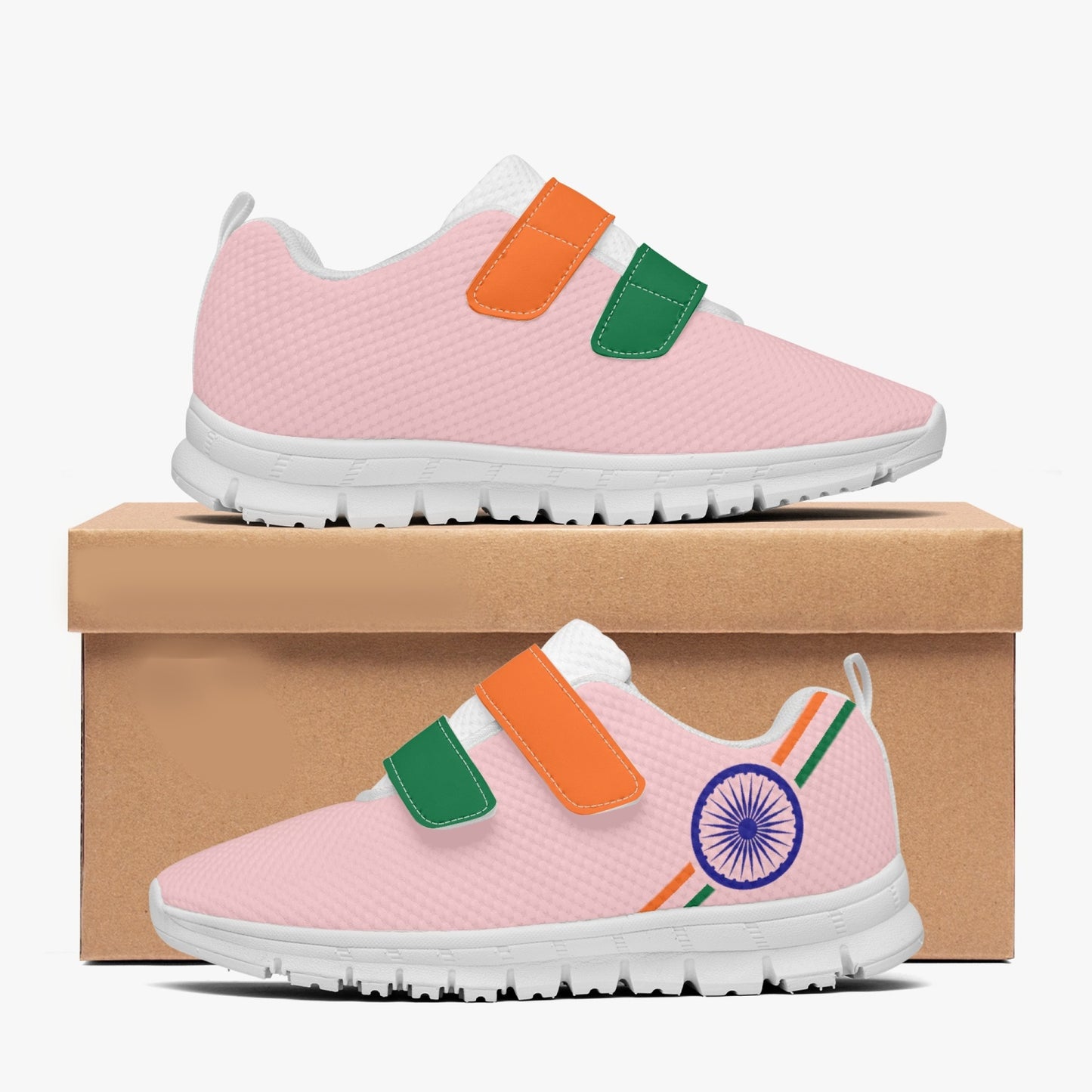 India Pride Kid's Lightweight Velcro Mesh Sneaker - Pink
