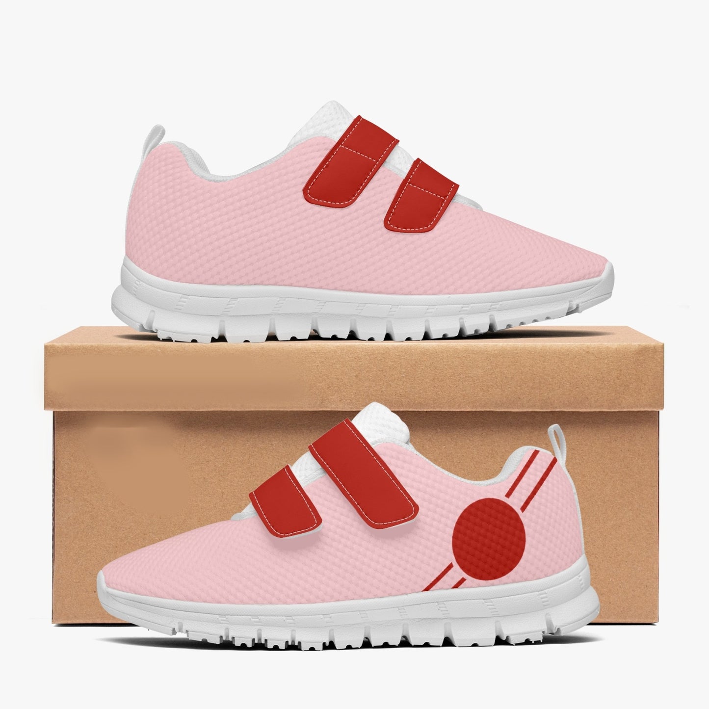 Japan Pride Kid's Lightweight Velcro Mesh Sneaker - Pink