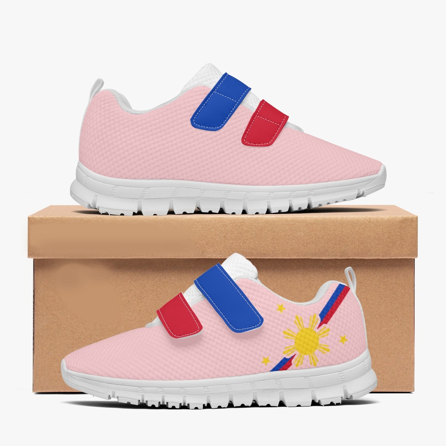Philippines Pride Kid's Lightweight Velcro Mesh Sneaker - Pink