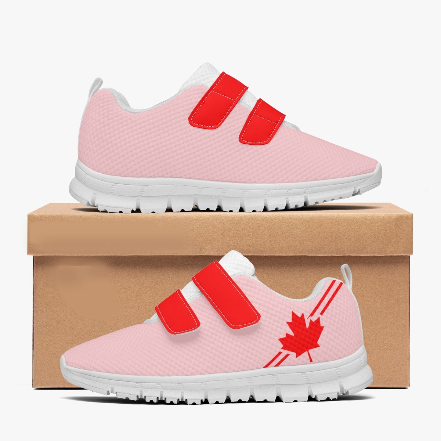 Canada Pride Kid's Lightweight Velcro Mesh Sneaker - Pink