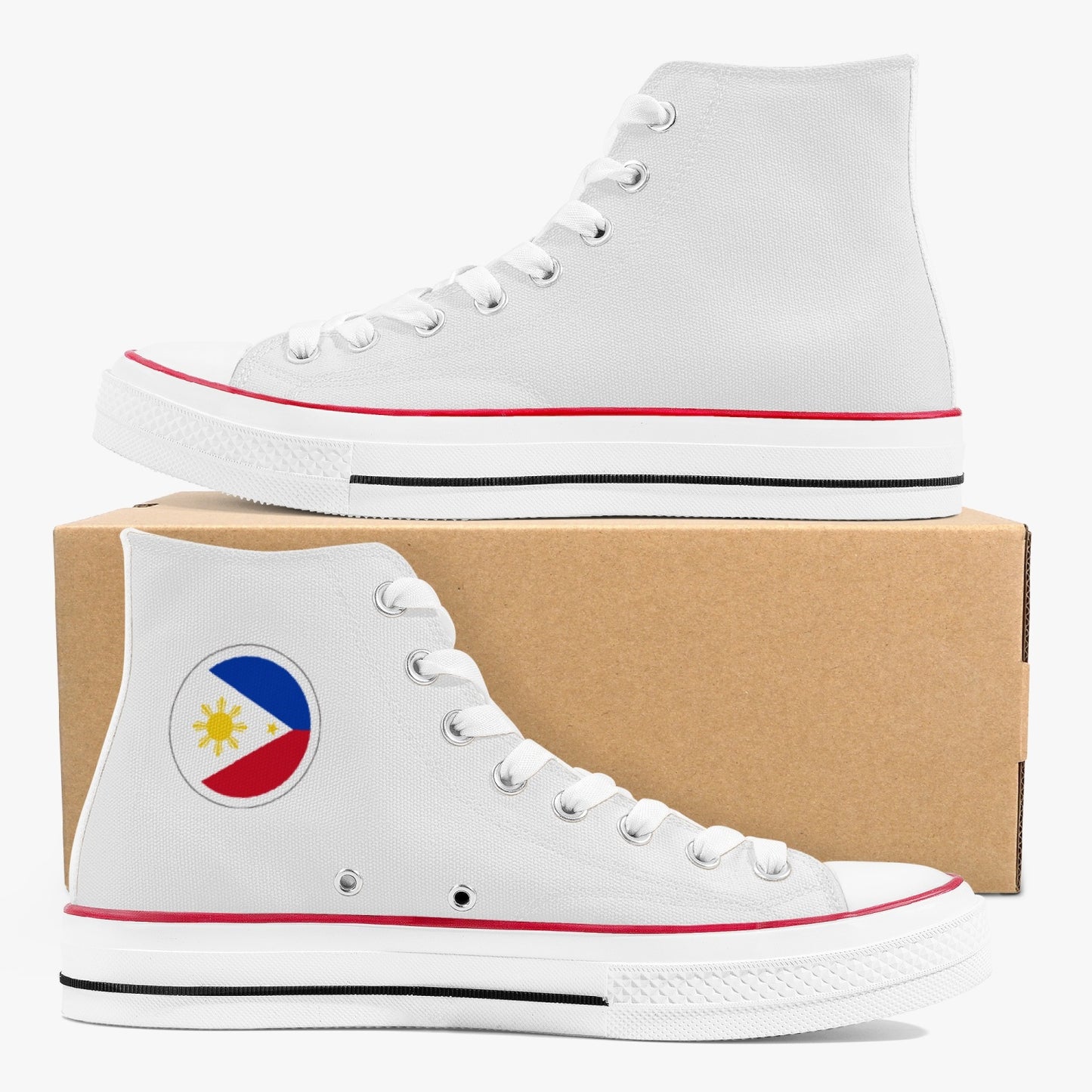 Philippines Classic Canvas High Tops (White) - Men's & Women's