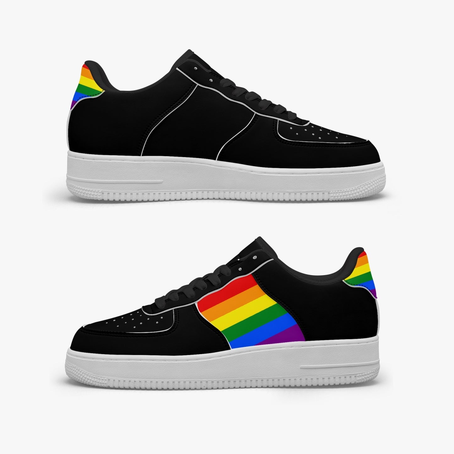 Rainbow Pride R-Force 1 Low Tops (Black) - Men's & Women's