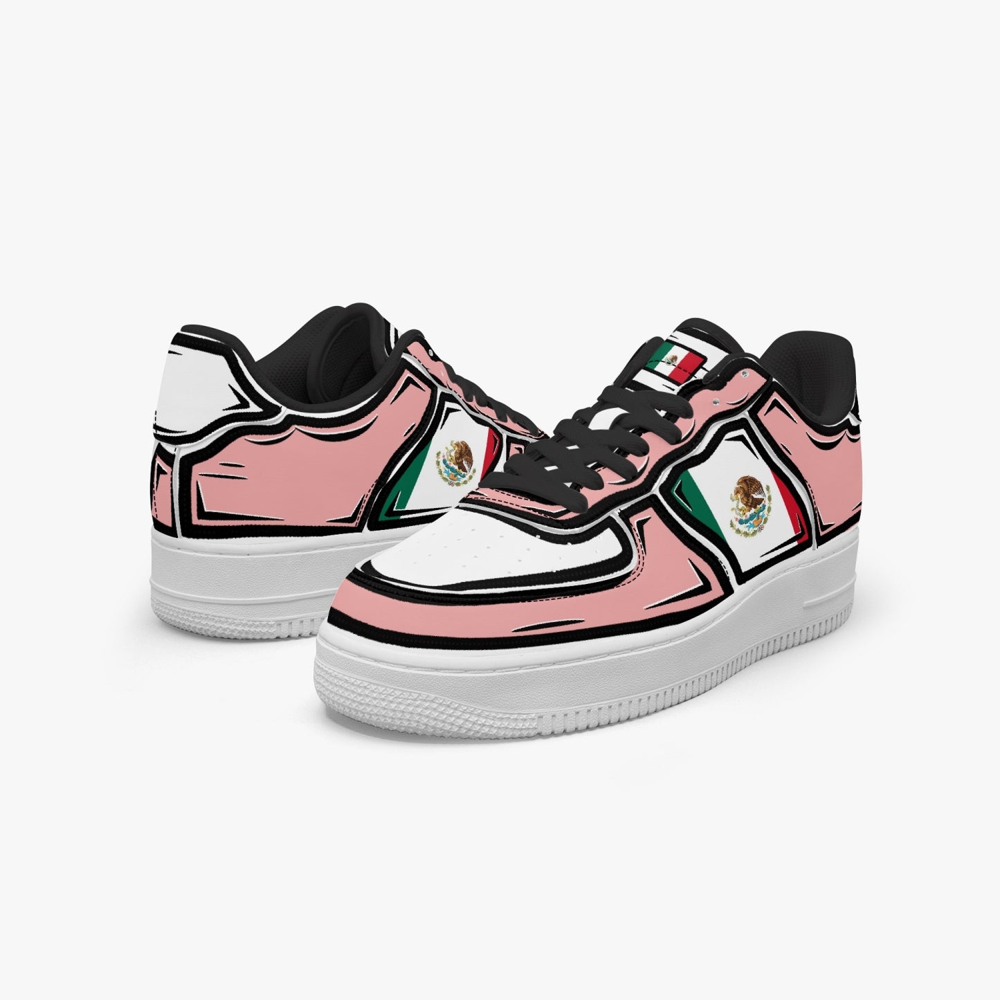 Mexico Cartoon Force 1 Low Tops (Pink) - Men's & Women's
