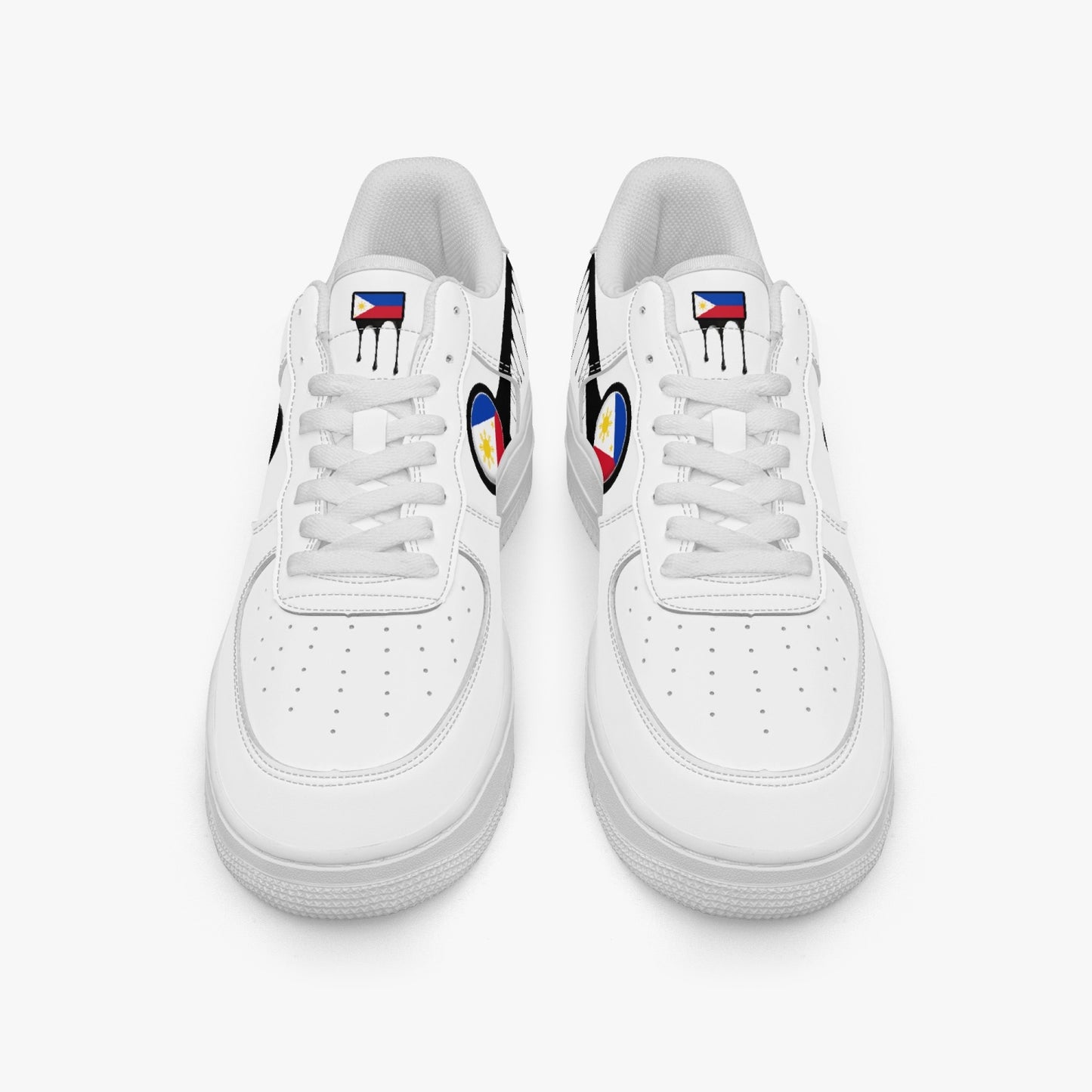 Philippines Black Drip R-Force 1 Low Tops (White) - Men's & Women's