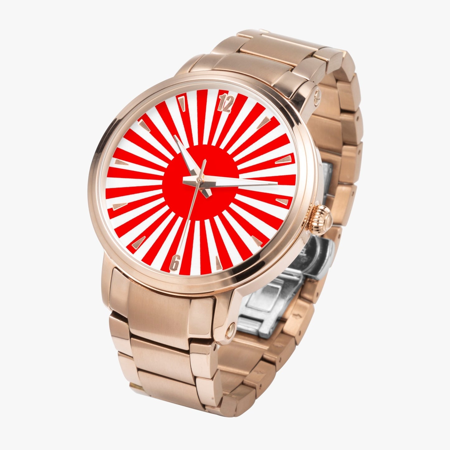Japan Pride Stainless Steel Luxury Men's Watch - Silver / Rose Gold / Black