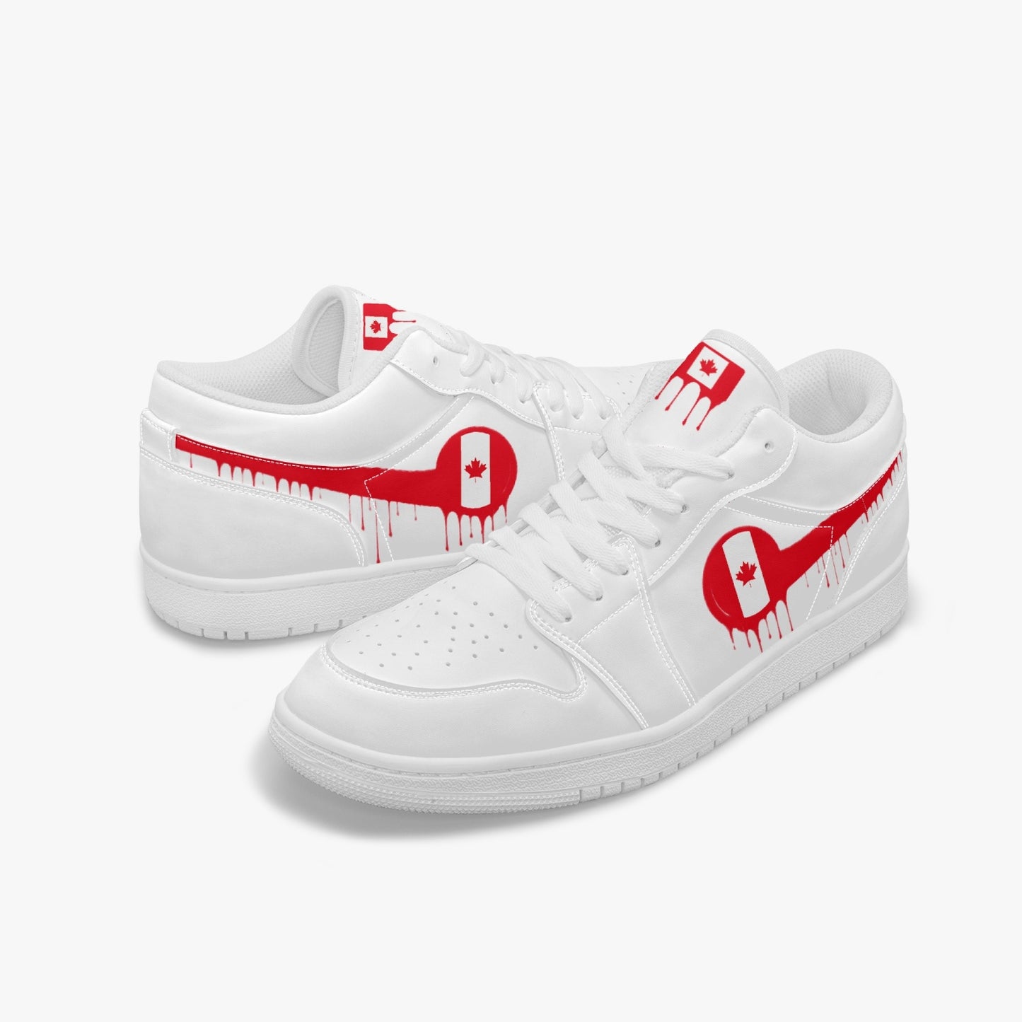 Air Canada Red Drip / White Low Tops (White Sole) - Men's & Women's