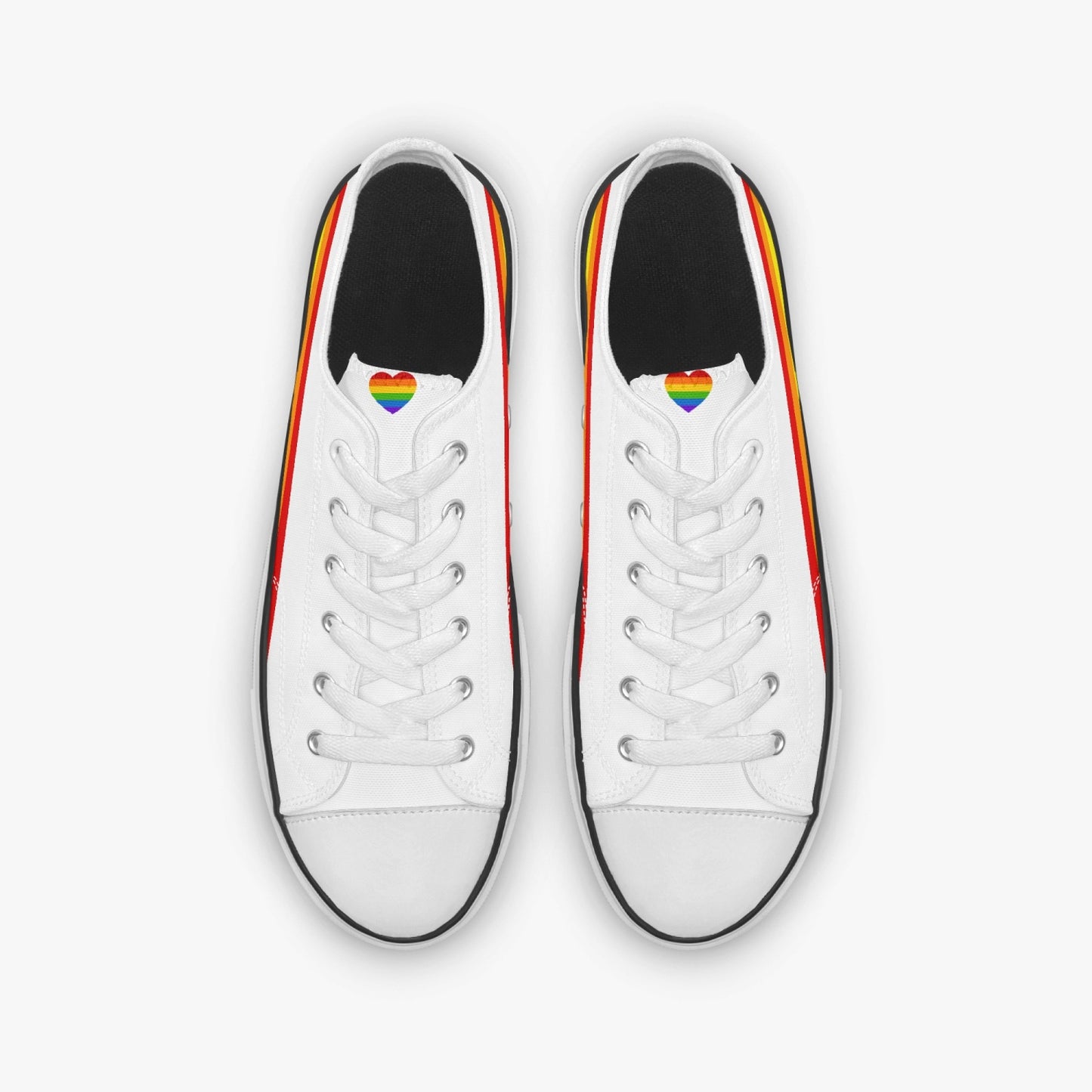 Rainbow Pride Canvas Low Tops (White) - Men's & Women's