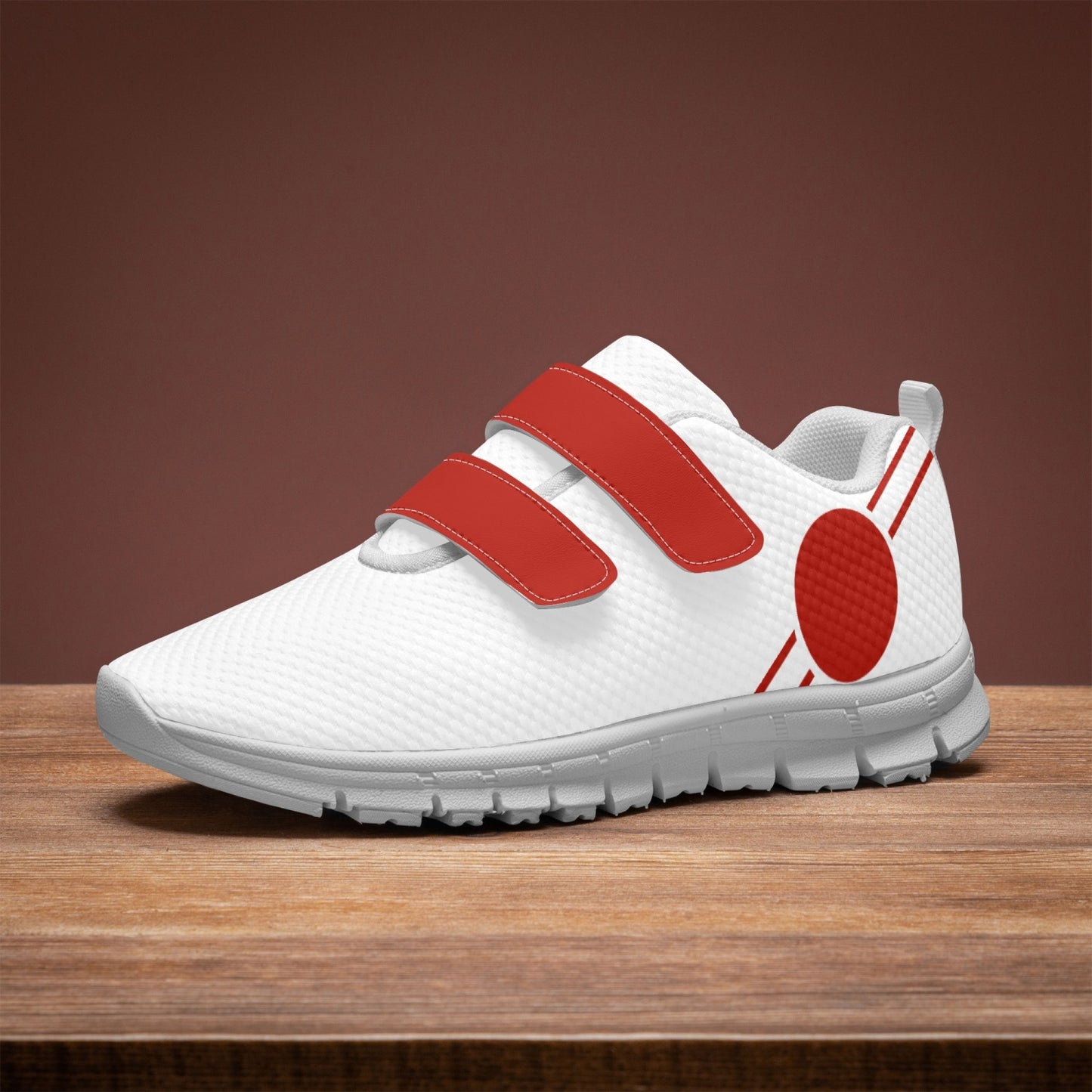 Japan Pride Kid's Lightweight Velcro Mesh Sneaker - White