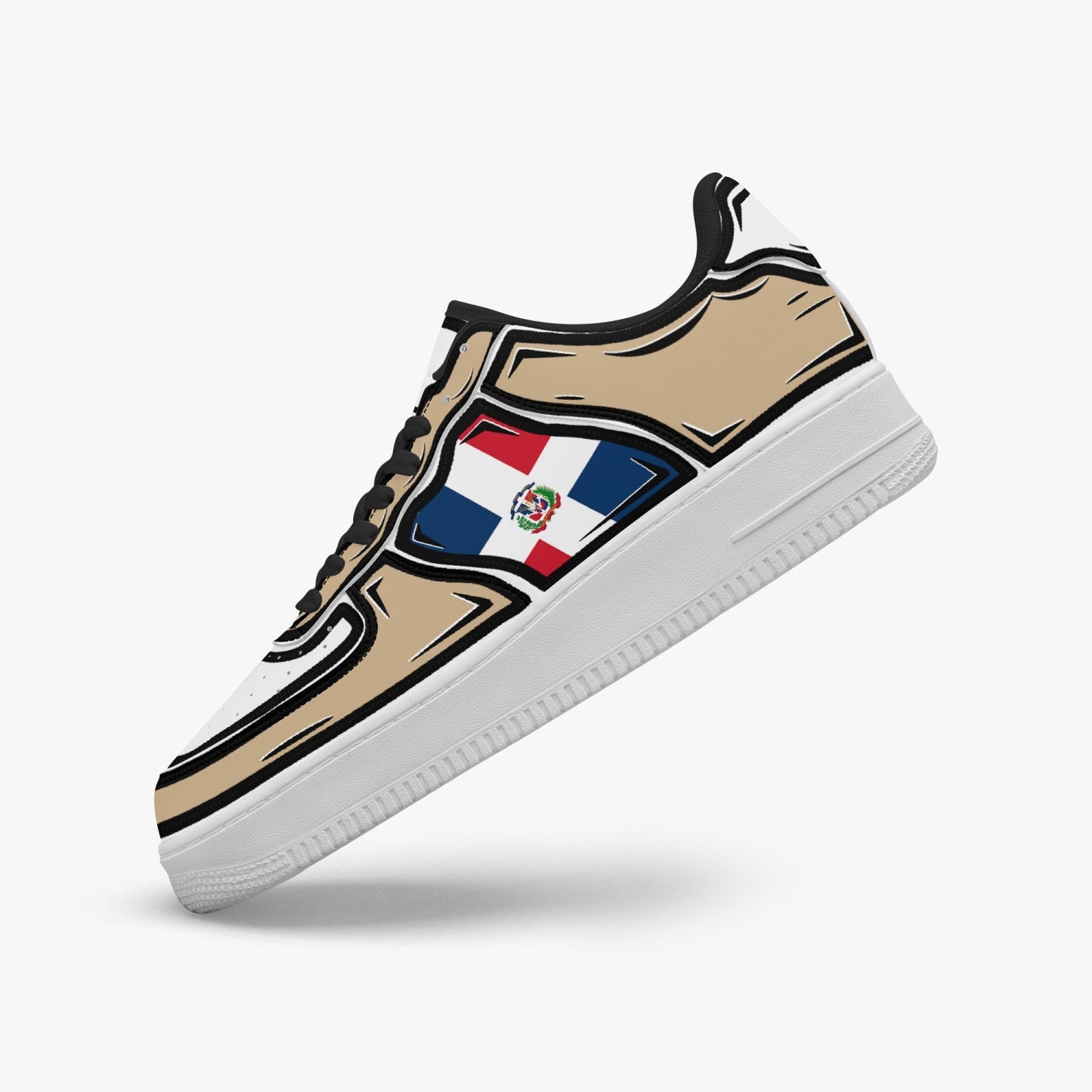 Dominican Cartoon Force 1 Low Tops (Tan) - Men's & Women's
