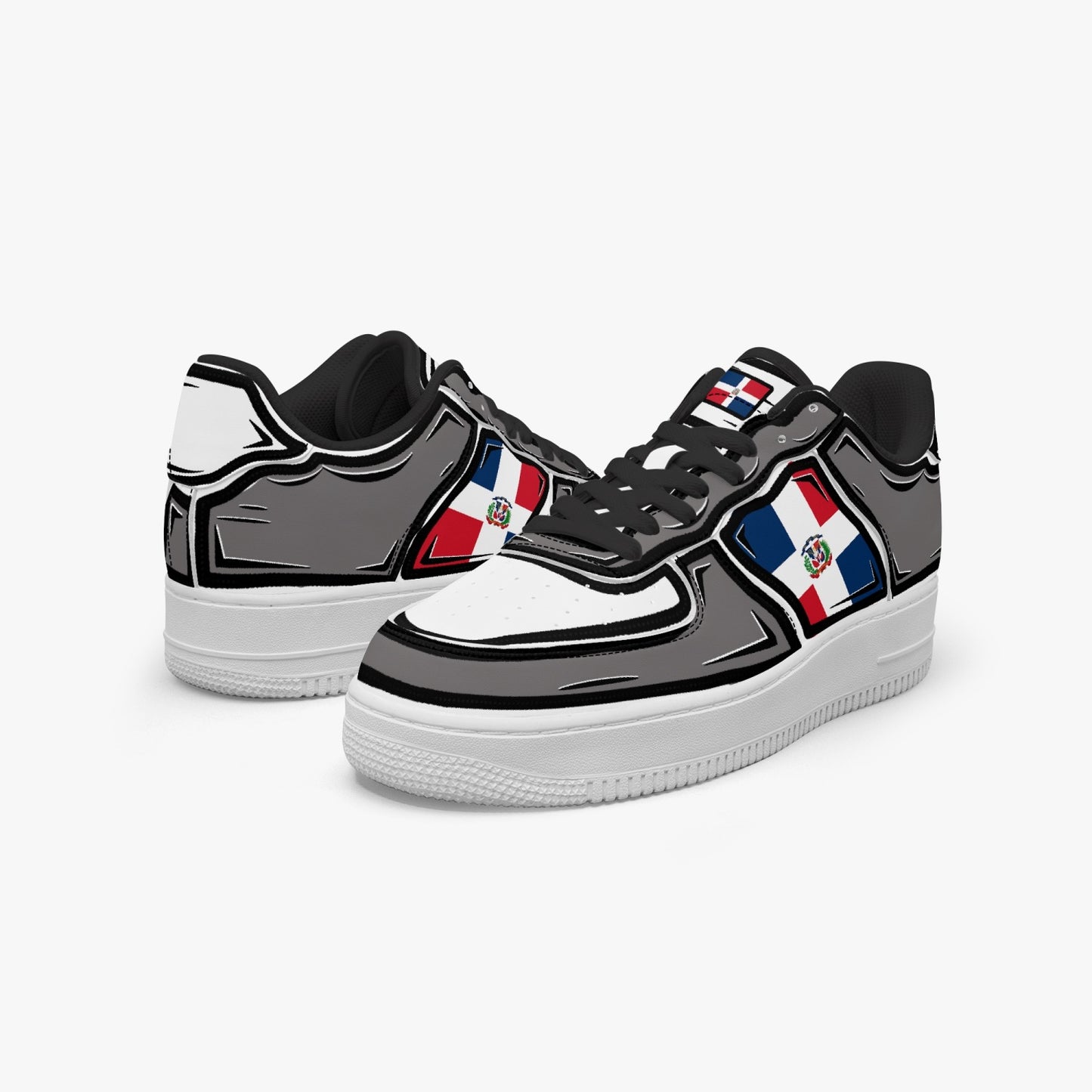 Dominican Cartoon Force 1 Low Tops (Gray) - Men's & Women's