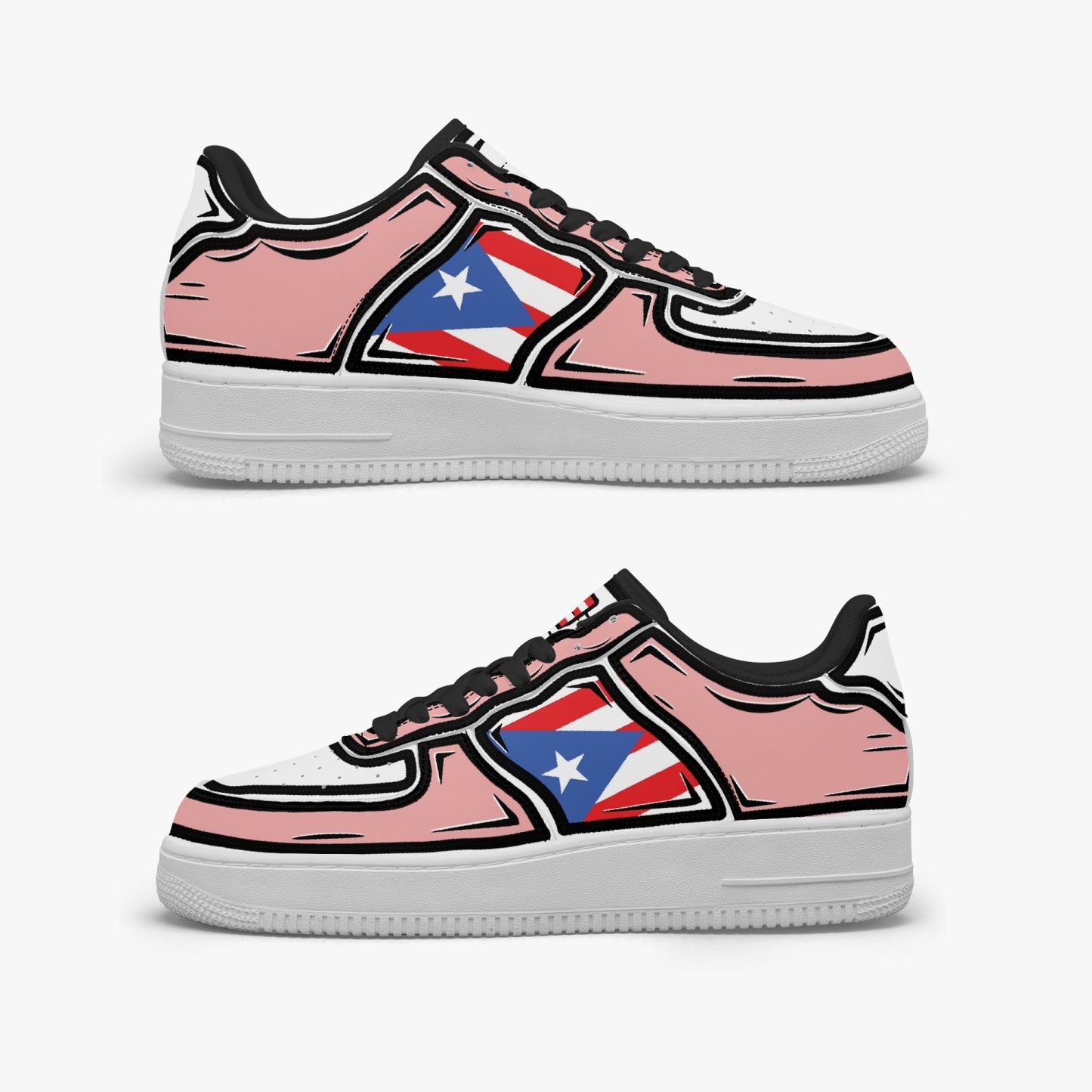 Puerto Rico Cartoon Force 1 Low Tops (Pink) - Men's & Women's