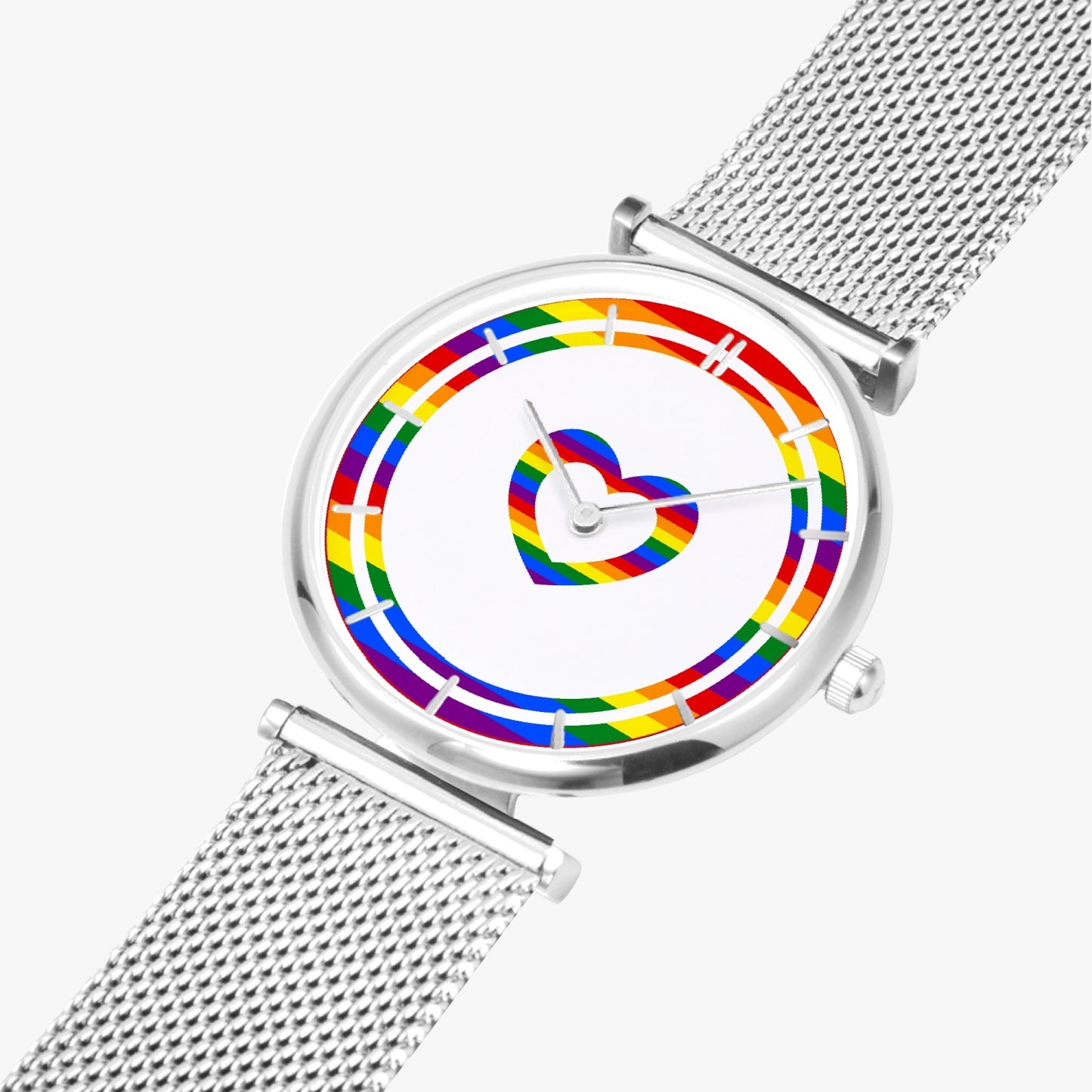 Rainbow Love Ultra Thin Women's Quartz Watch - Gold / Rose Gold / Silver