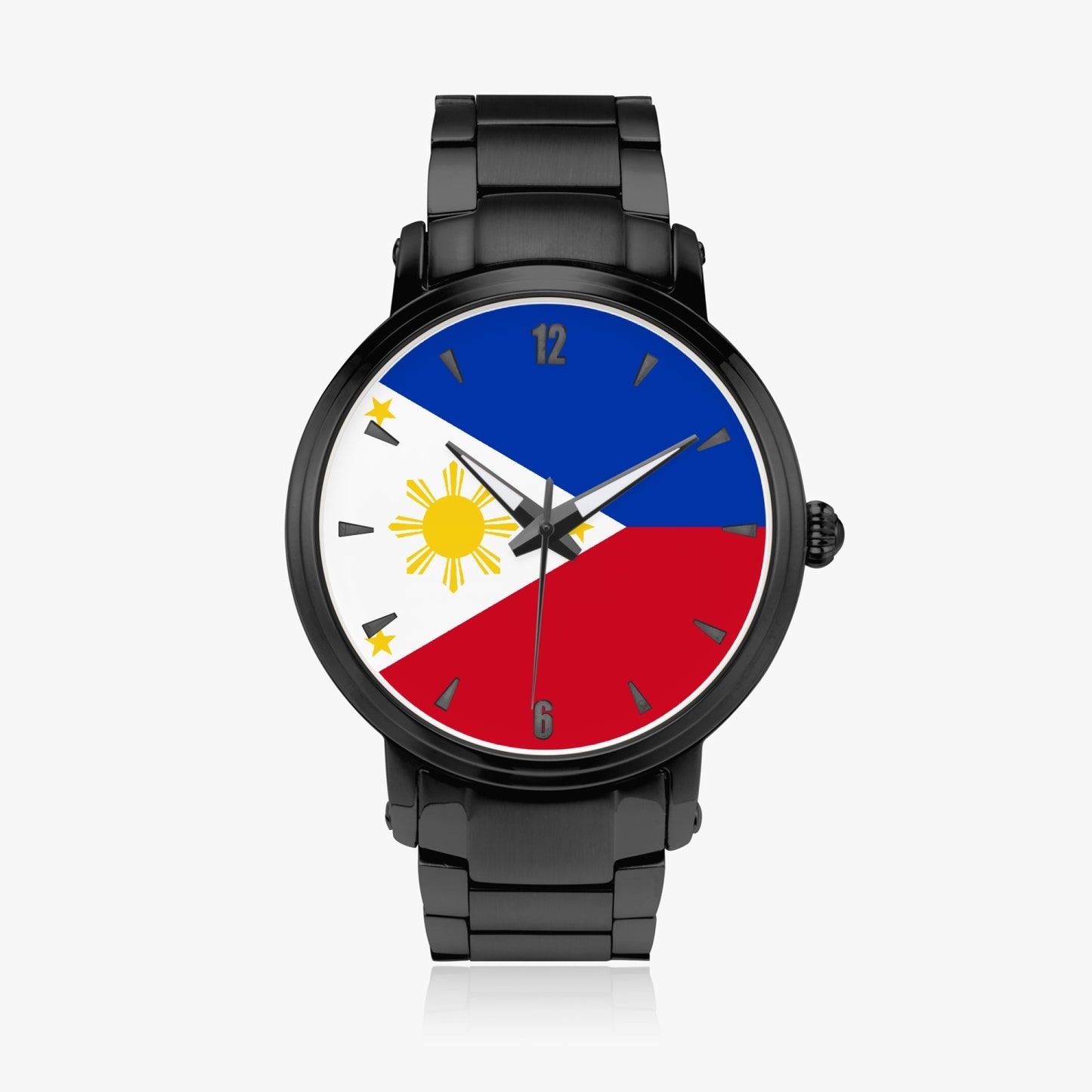 Philippines Pride Stainless Steel Luxury Men's Watch - Silver / Rose Gold / Black
