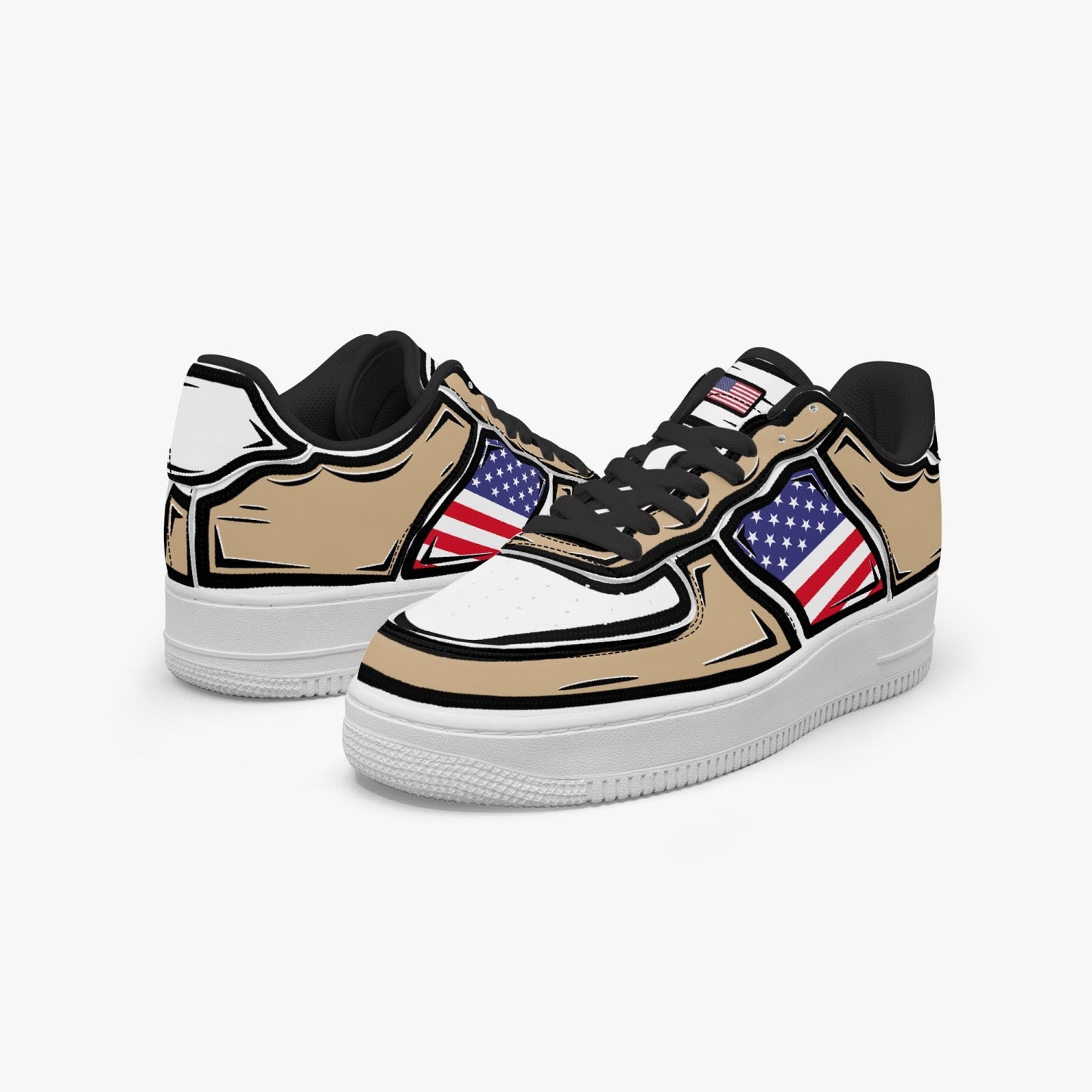USA Cartoon Force 1 Low Tops (Tan) - Men's & Women's