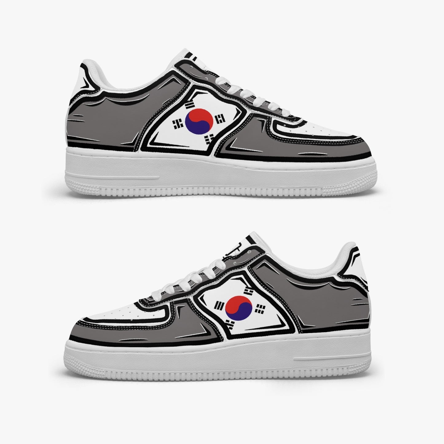 South Korea Cartoon Force 1 Low Tops (Gray) - Men's & Women's
