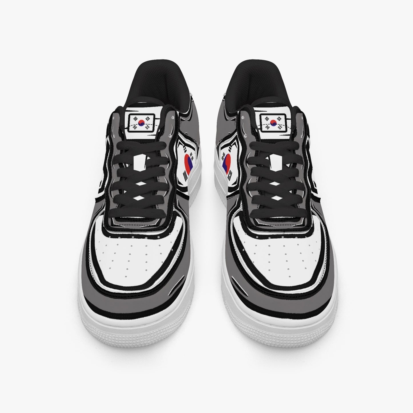 South Korea Cartoon Force 1 Low Tops (Gray) - Men's & Women's