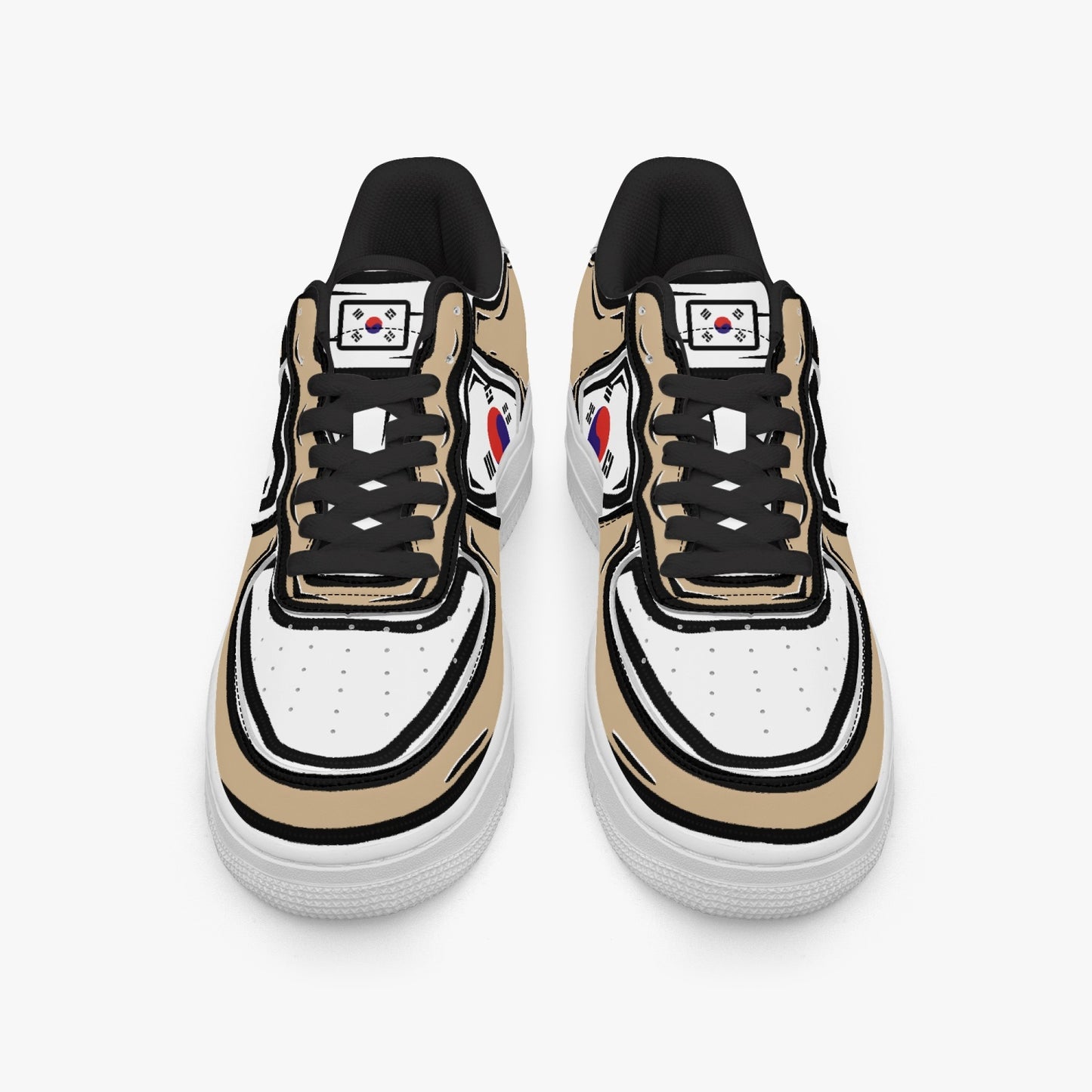 South Korea Cartoon Force 1 Low Tops (Tan) - Men's & Women's