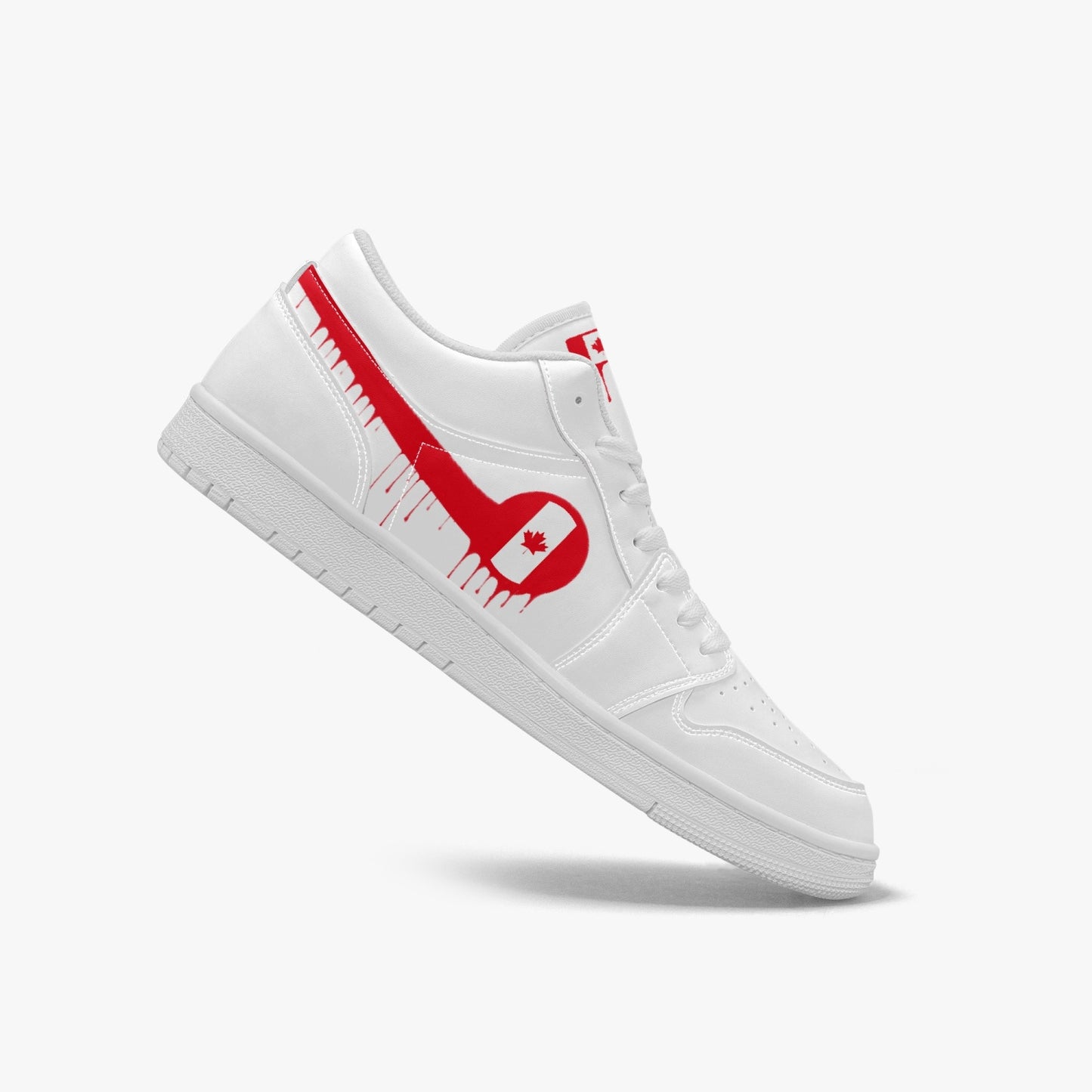Air Canada Red Drip / White Low Tops (White Sole) - Men's & Women's