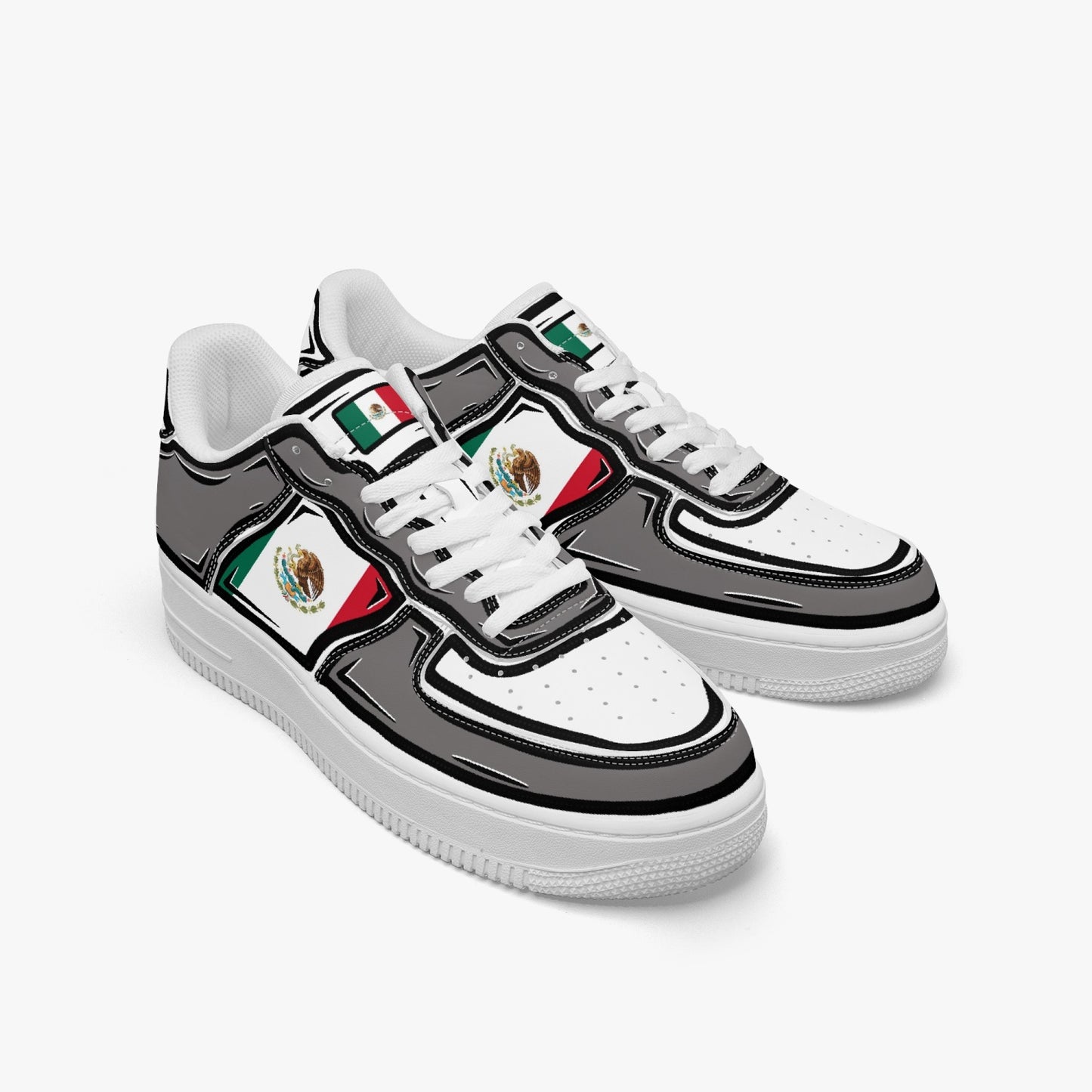 Mexico Cartoon Force 1 Low Tops (Gray) - Men's & Women's