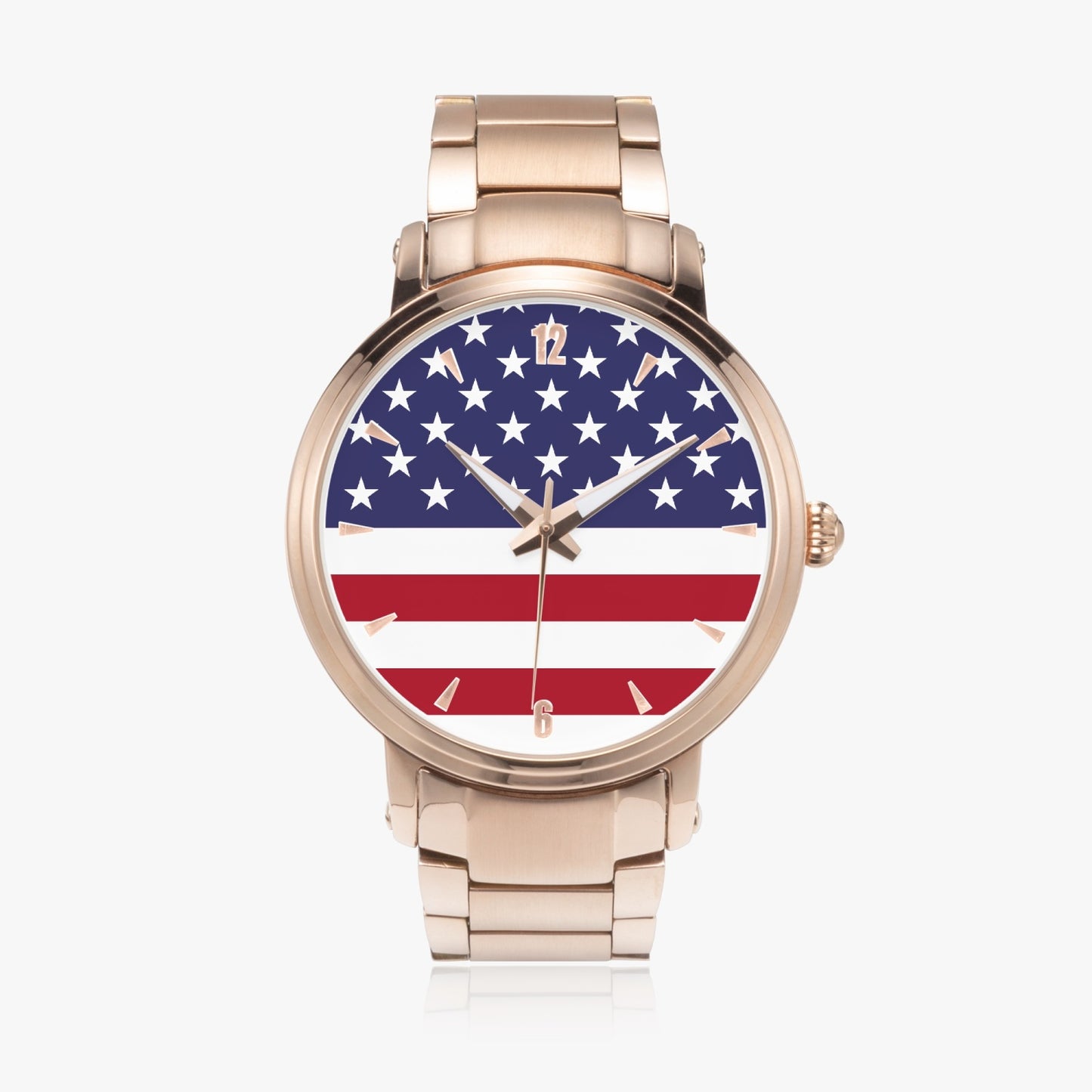 American Pride Stainless Steel Luxury Men's Watch - Silver / Rose Gold / Black