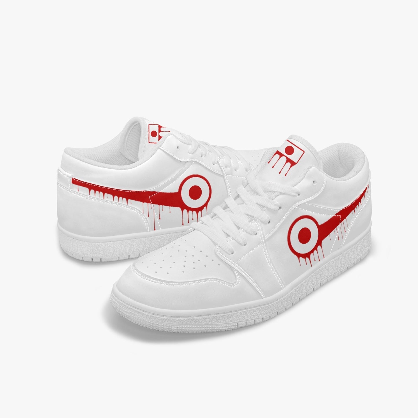 Air Japan Red Drip / White Low Tops (White Sole) - Men's & Women's