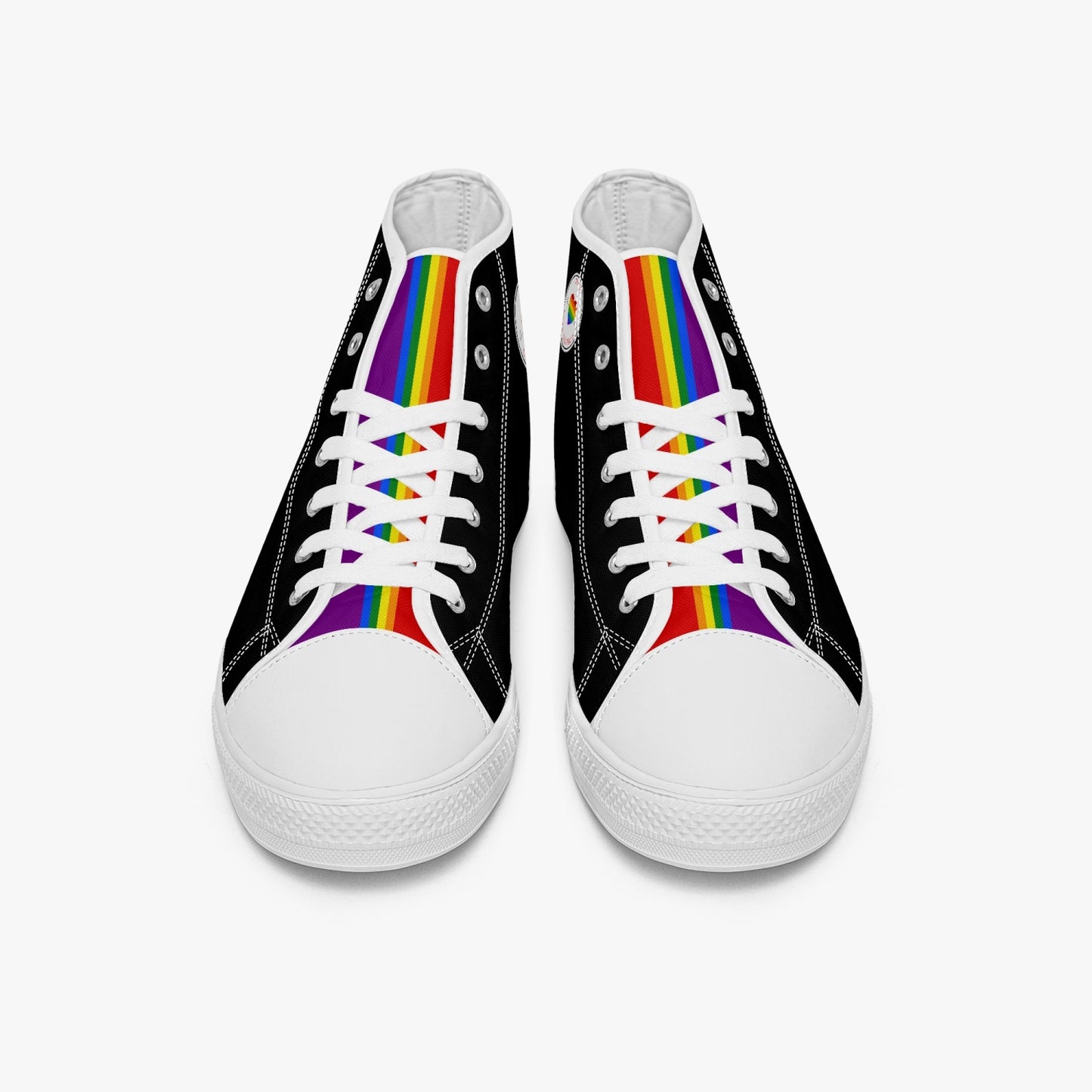 Rainbow Pride Classic Canvas High Tops (Black) - Men's & Women's