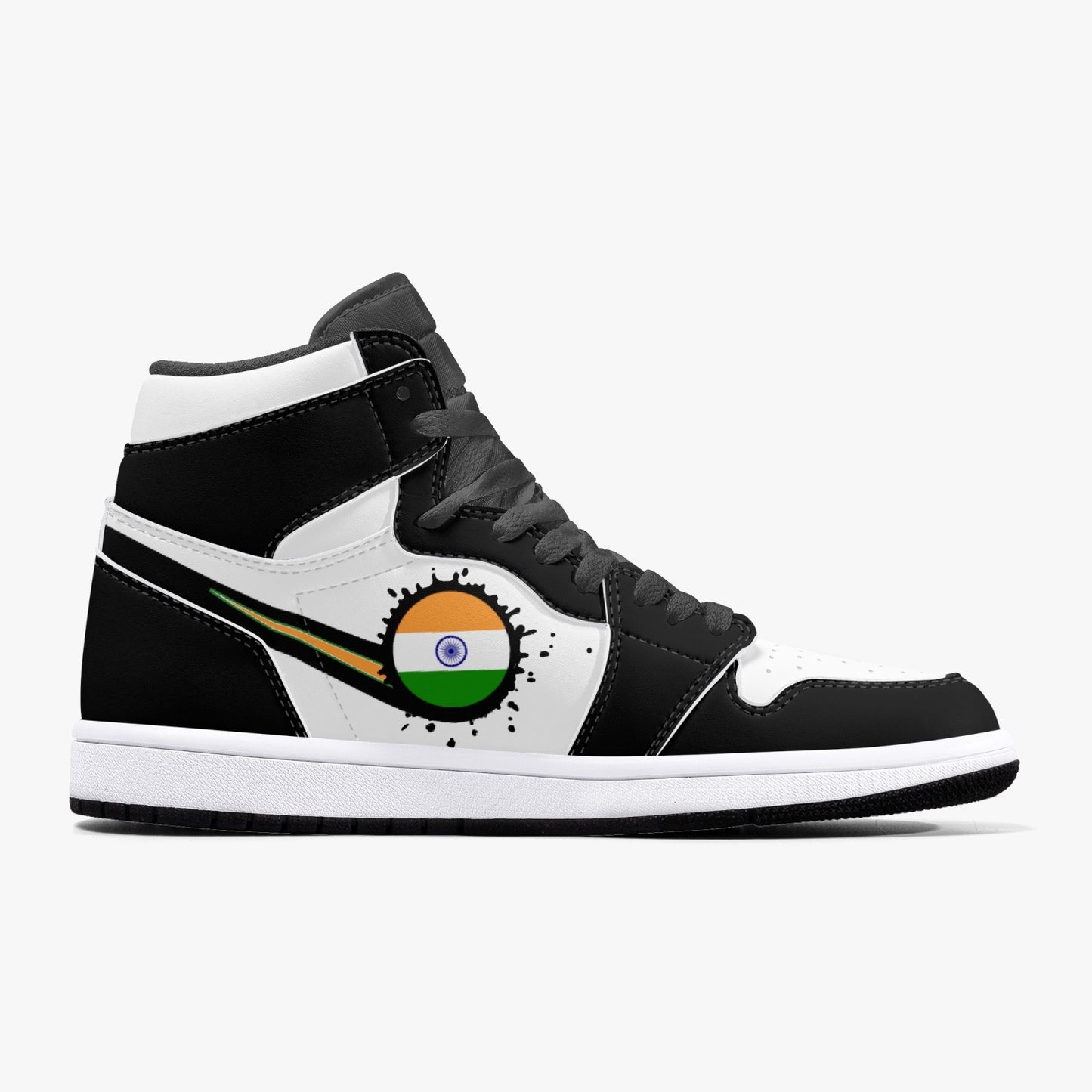 Air India Splattered Icon Black/White High Tops (Black Sole) - Men's & Women's