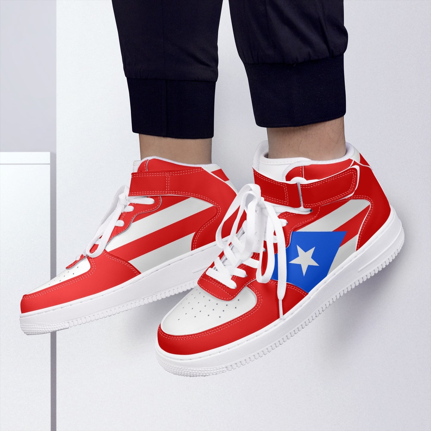 Puerto Rico Flag R-Force 1 Mid Tops - Men's & Women's