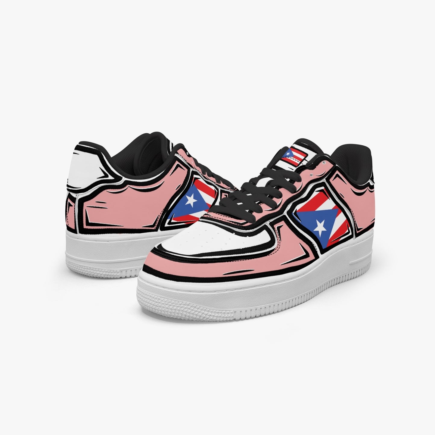 Puerto Rico Cartoon Force 1 Low Tops (Pink) - Men's & Women's