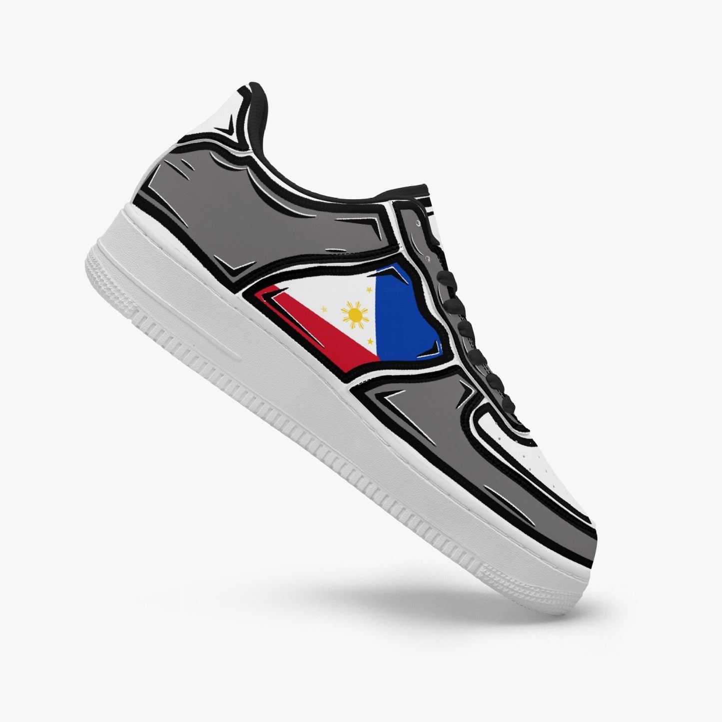 Philippines Cartoon Force 1 Low Tops (Gray) - Men's & Women's