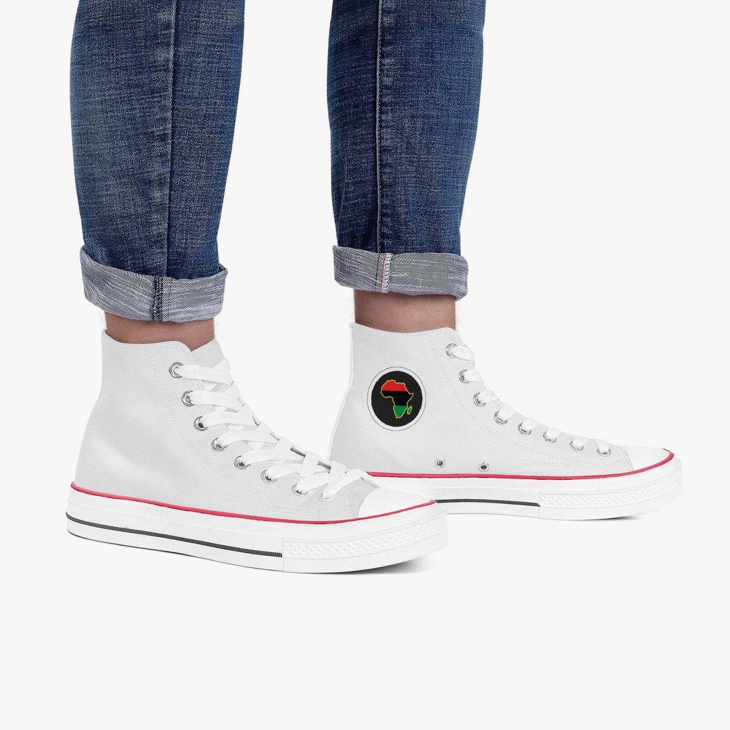 Africa Classic Canvas High Tops (White) - Men's & Women's