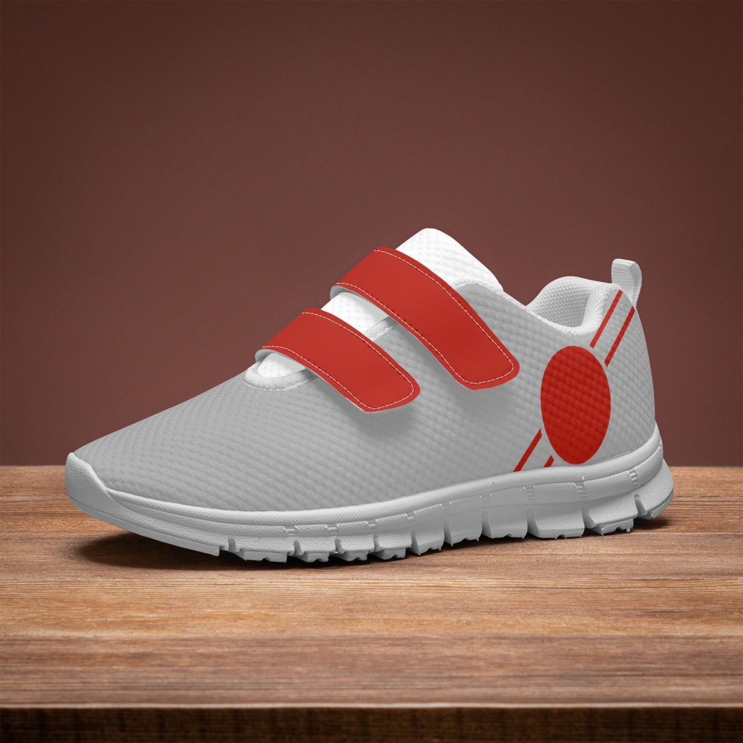 Japan Pride Kid's Lightweight Velcro Mesh Sneaker - Gray